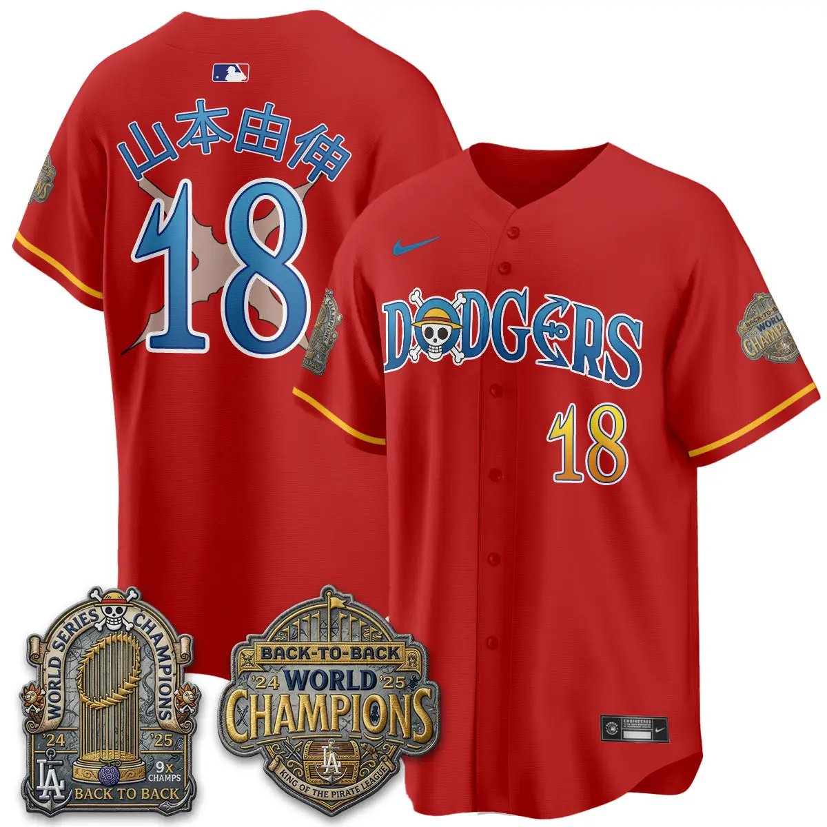 LAD Japanese Cartoon Vapor Limited Jersey - Stitched by Los Angeles Dodgers