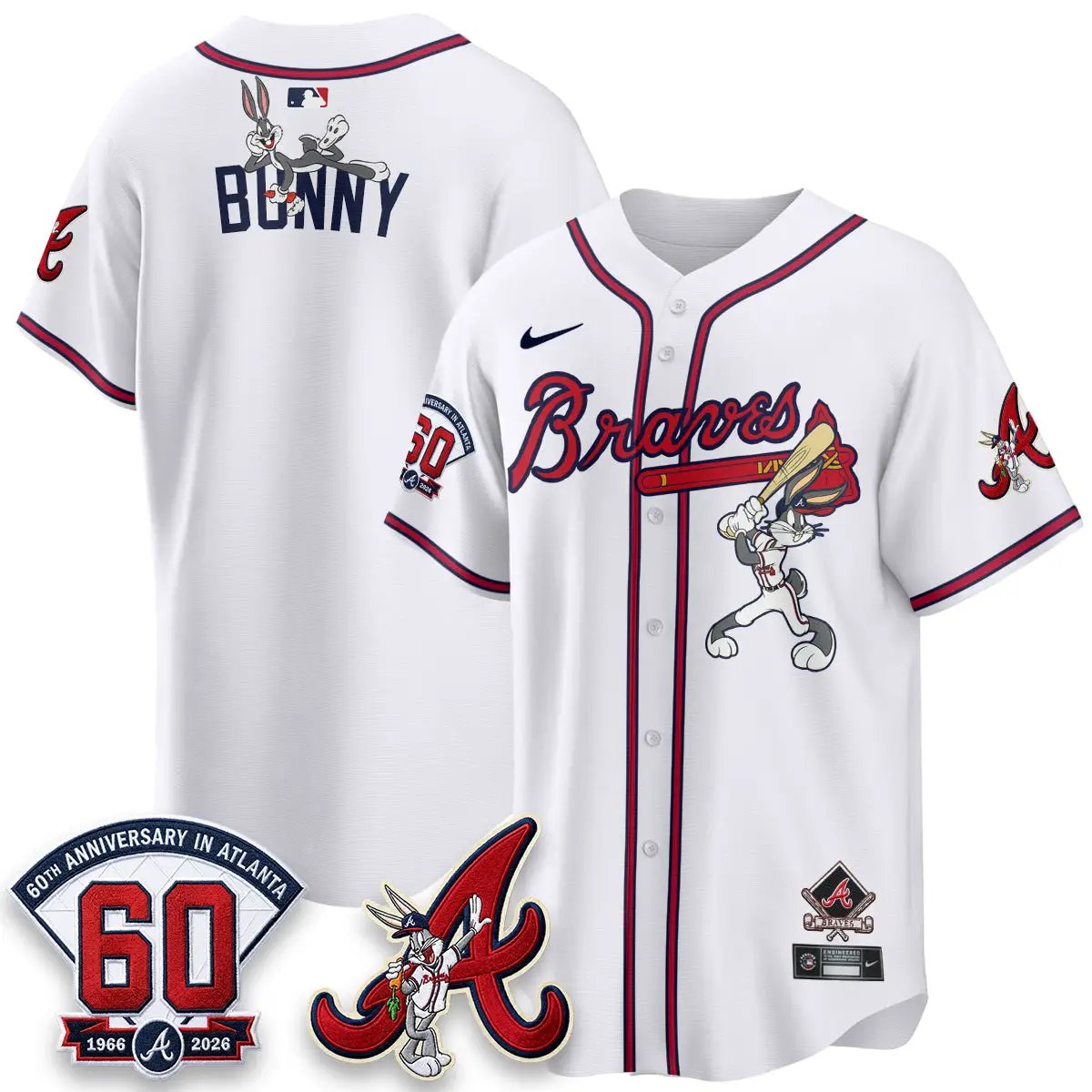 ATL x Bunny Vapor Premier Limited Jersey - Stitched by Atlanta Braves