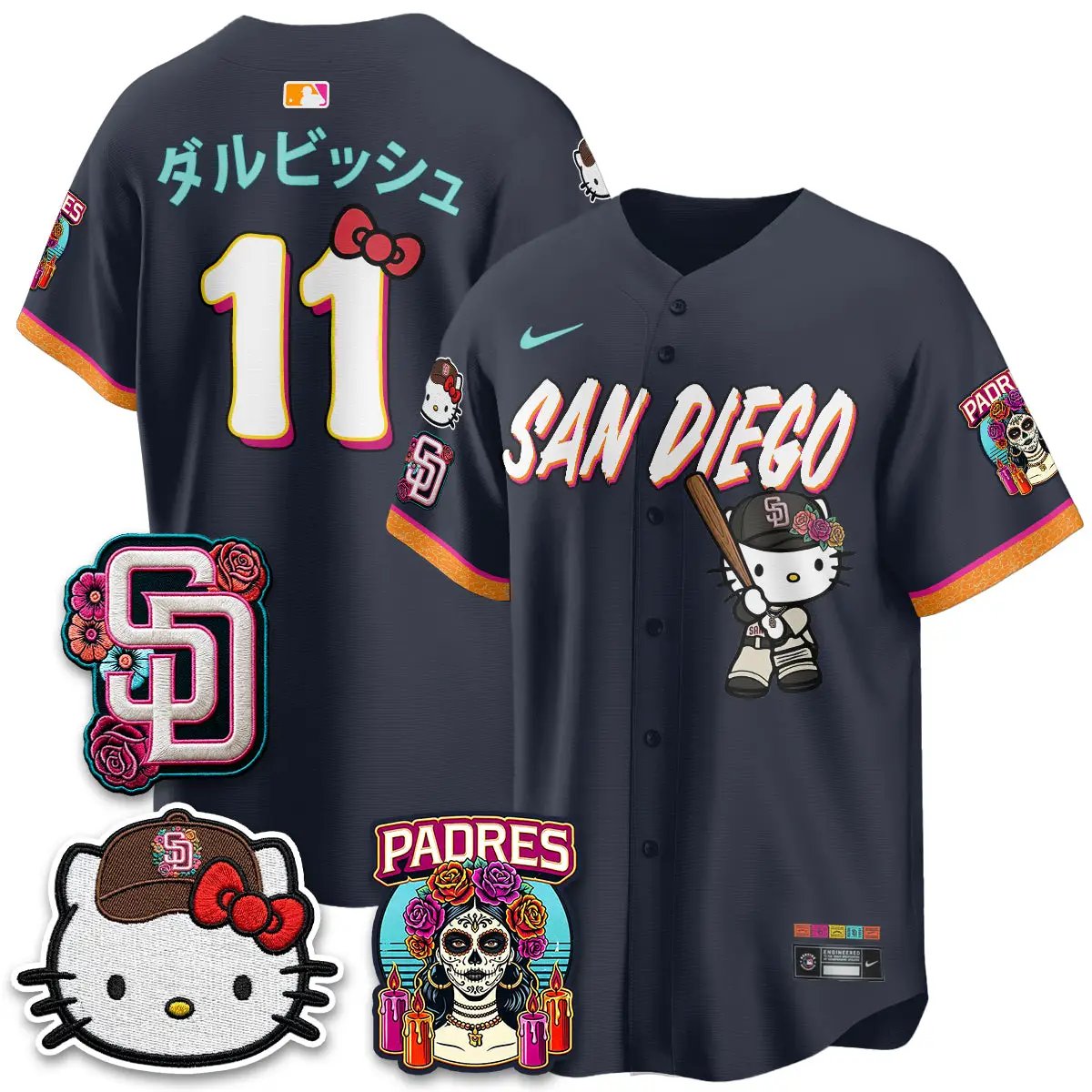 SD 2026 City Connect x Meow KT Vapor Limited Jersey - All Stitched by San Diego Padres
