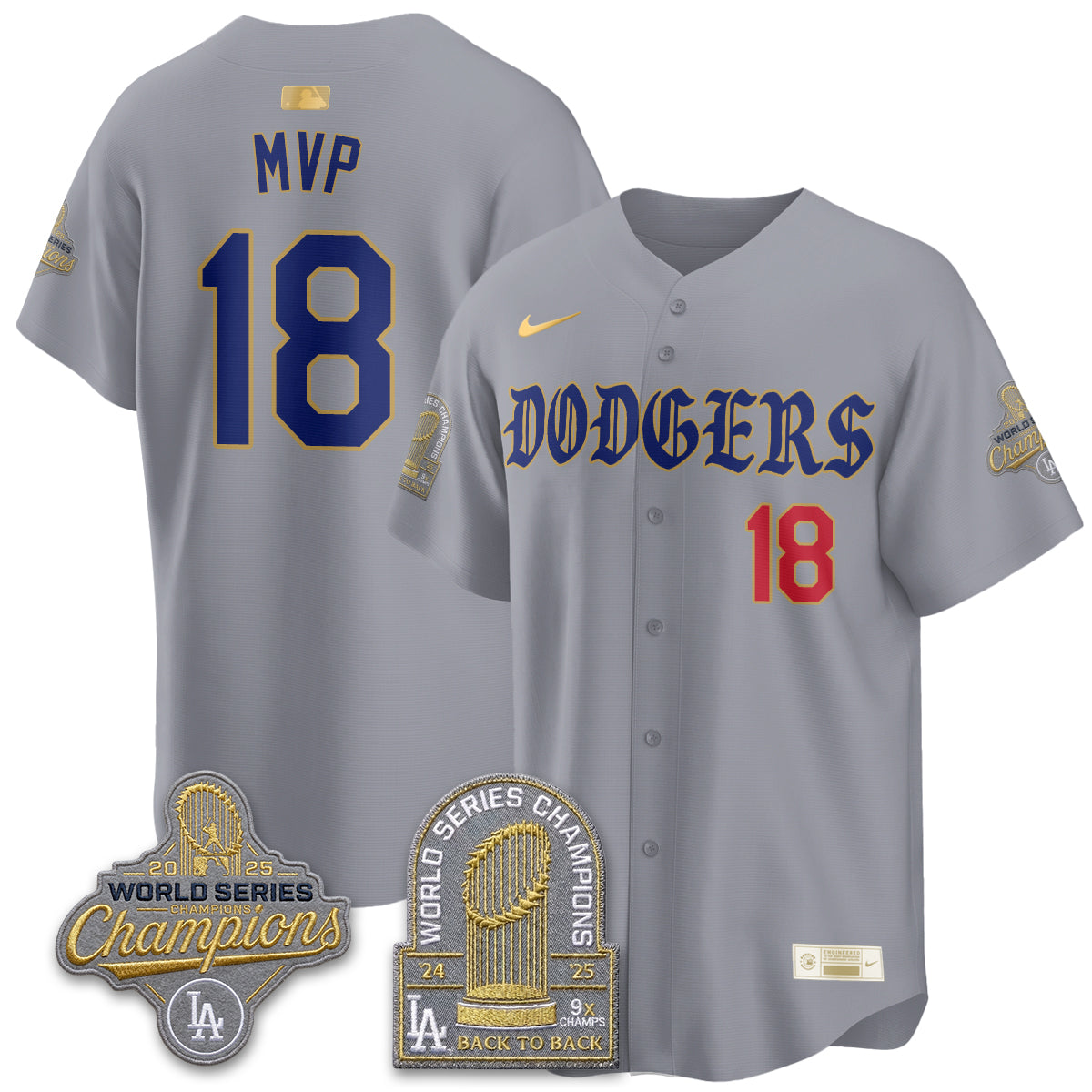 LAD Vapor Limited Jersey - Back to Back 9x Champs - All Stitched by Los Angeles Dodgers