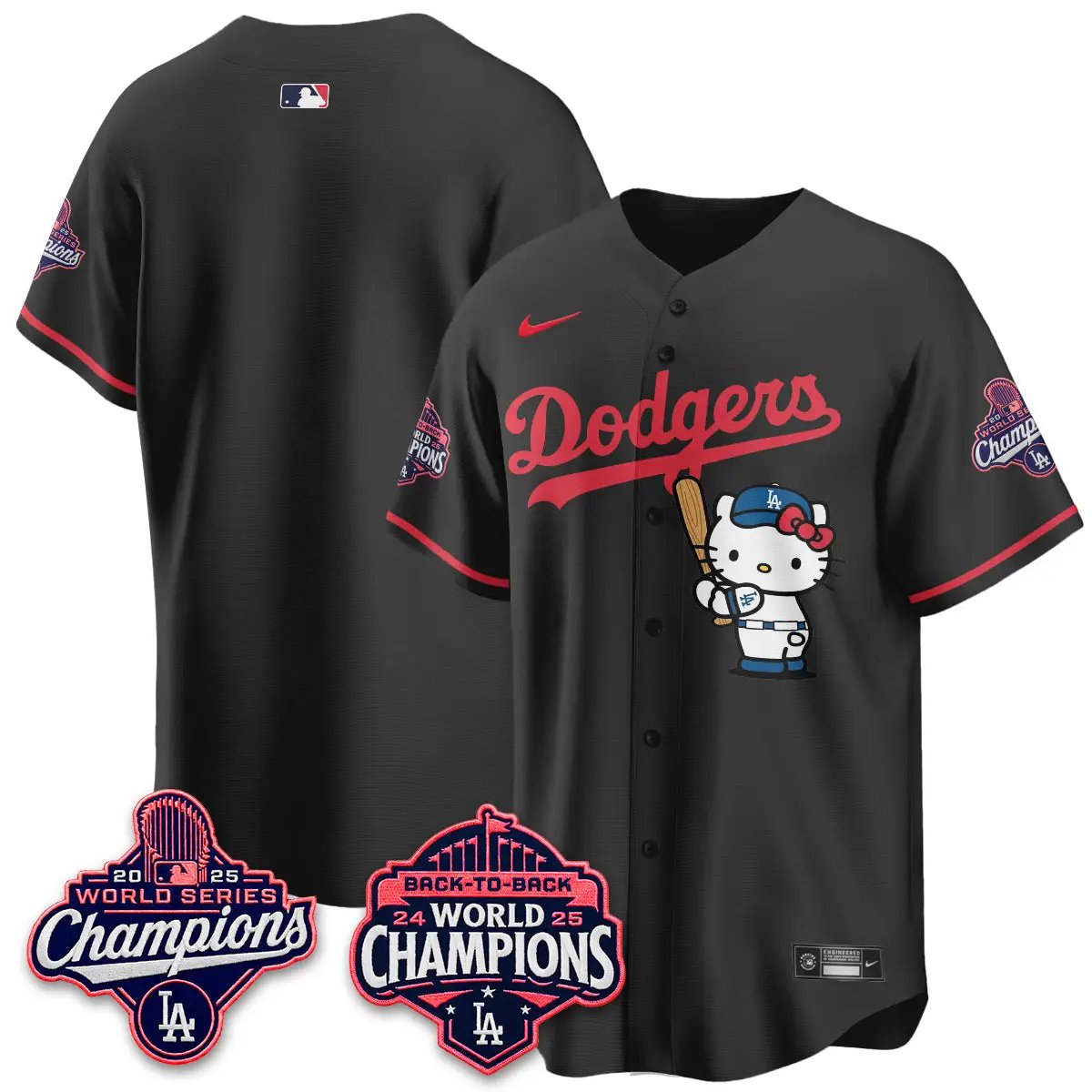 LAD x Hello Kitty Night 2026 Vapor Jersey - All Stitched by Los Angeles Dodgers