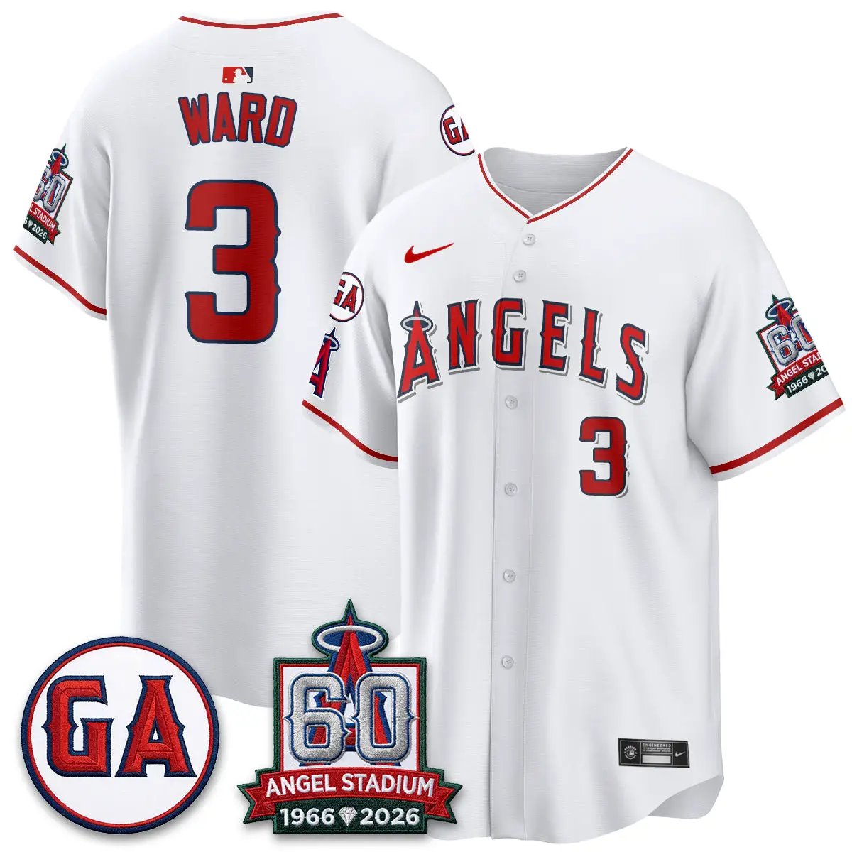 LAA 60th Anniversary Vapor Jersey - All Stitched V3 by Los Angeles Angels