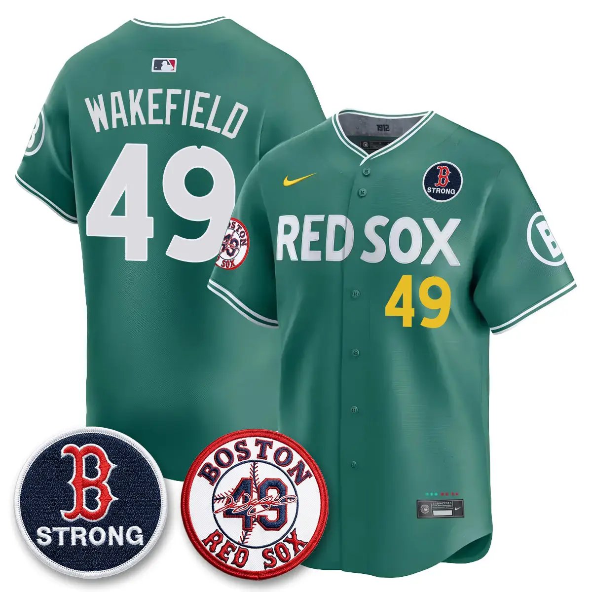 BOS Tim Wakefield Memorial Patch Vaper Premier Limited Jersey - All Stitched V2 by Boston Red Sox