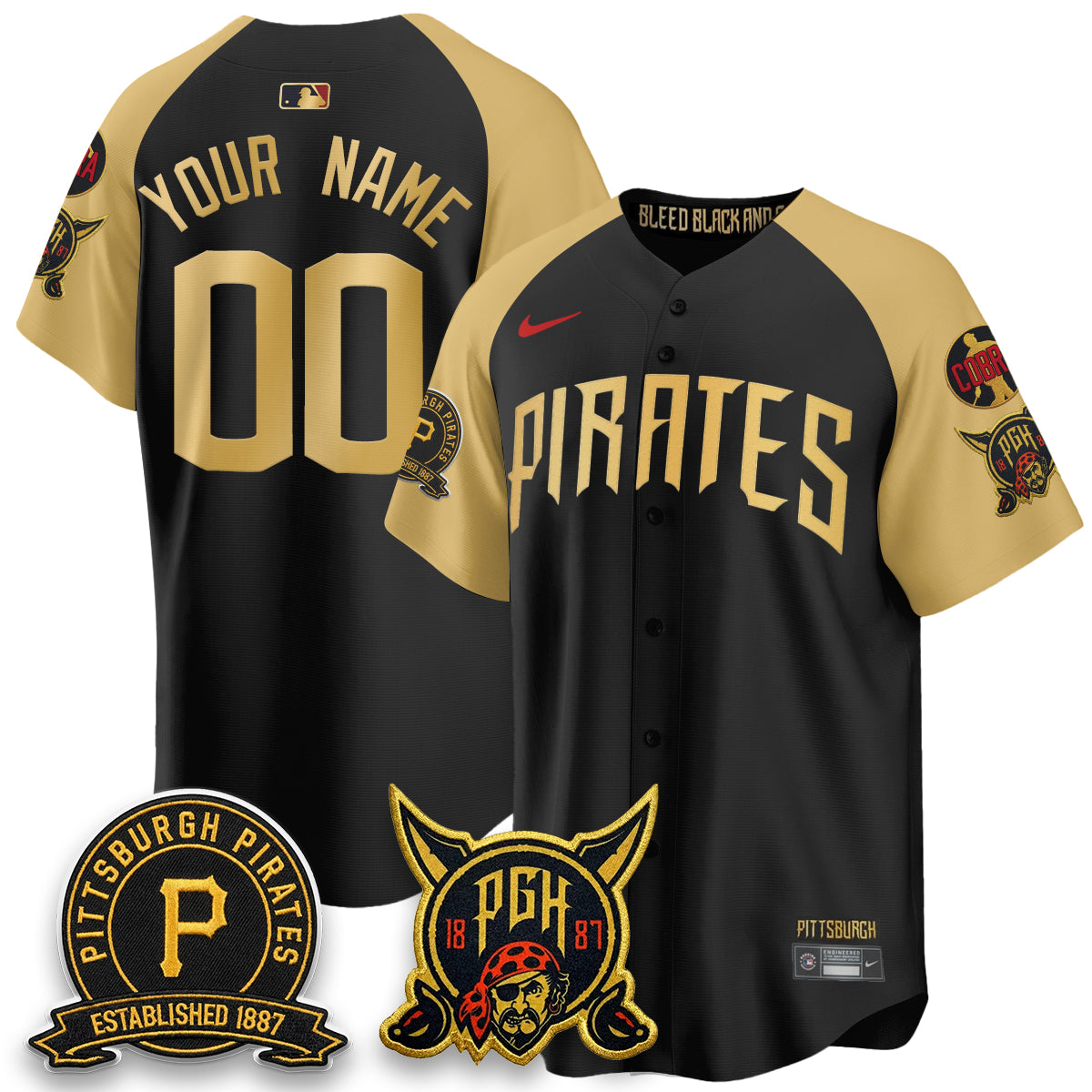 Pittsburgh Pirates Vapor Limited Custom Jersey - Cobra & Est 1887 Patch - All Stitched by Pittsburgh Pirates