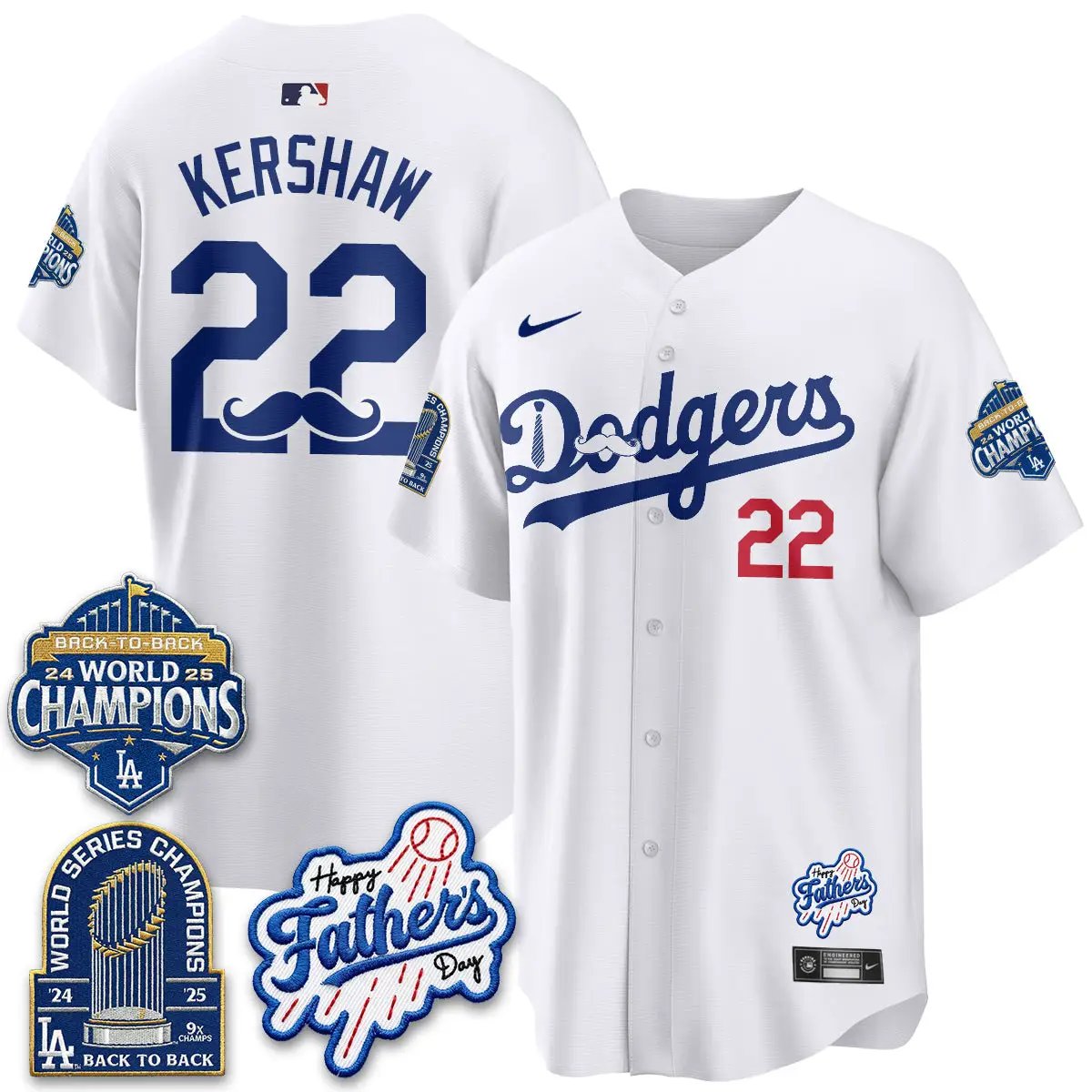 LAD Happy Father's Day 2026 Jersey - Stitched by Los Angeles Dodgers
