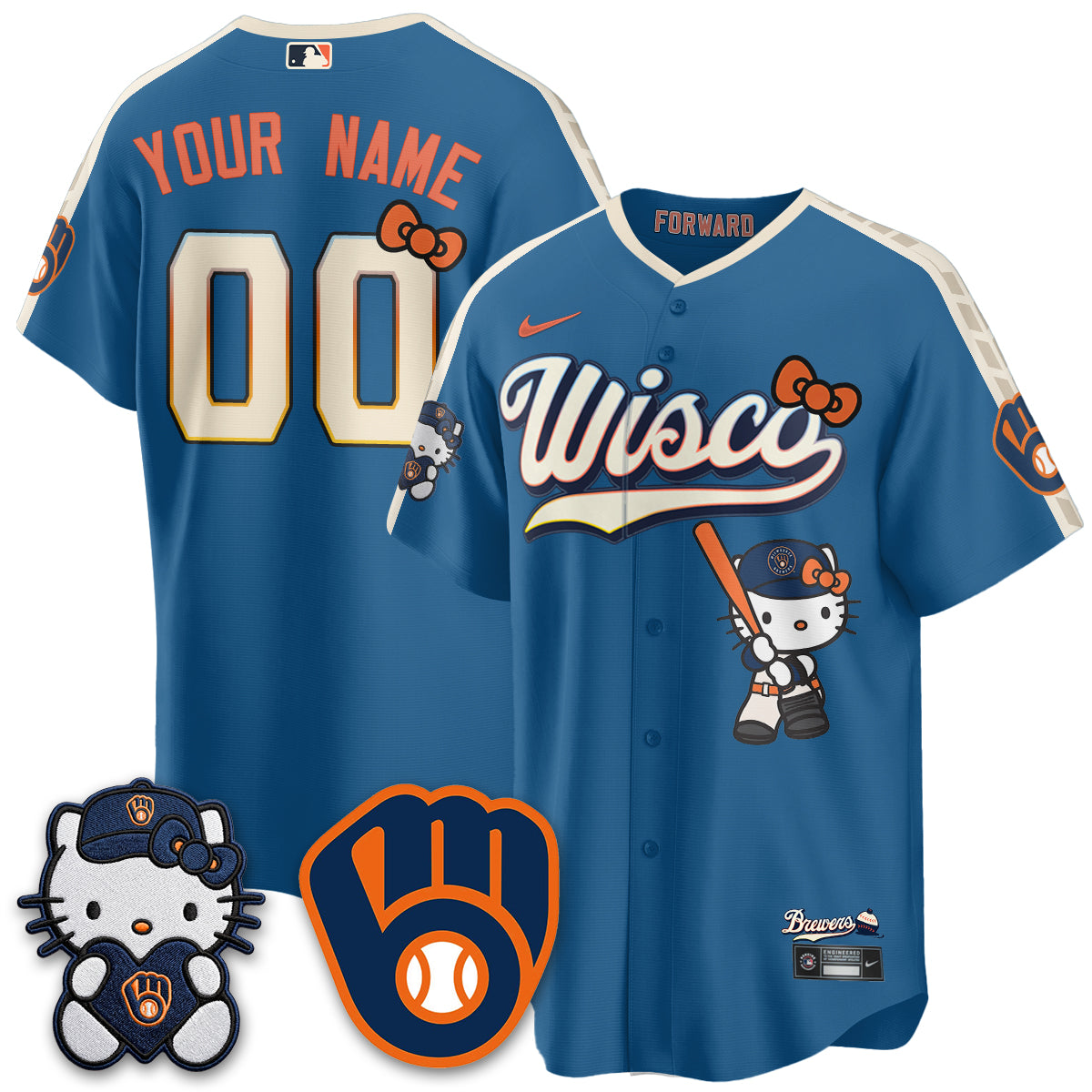 Milwaukee Brewers Meow KT Night Vapor Limited Custom Jersey - All Stitched by Milwaukee Brewers