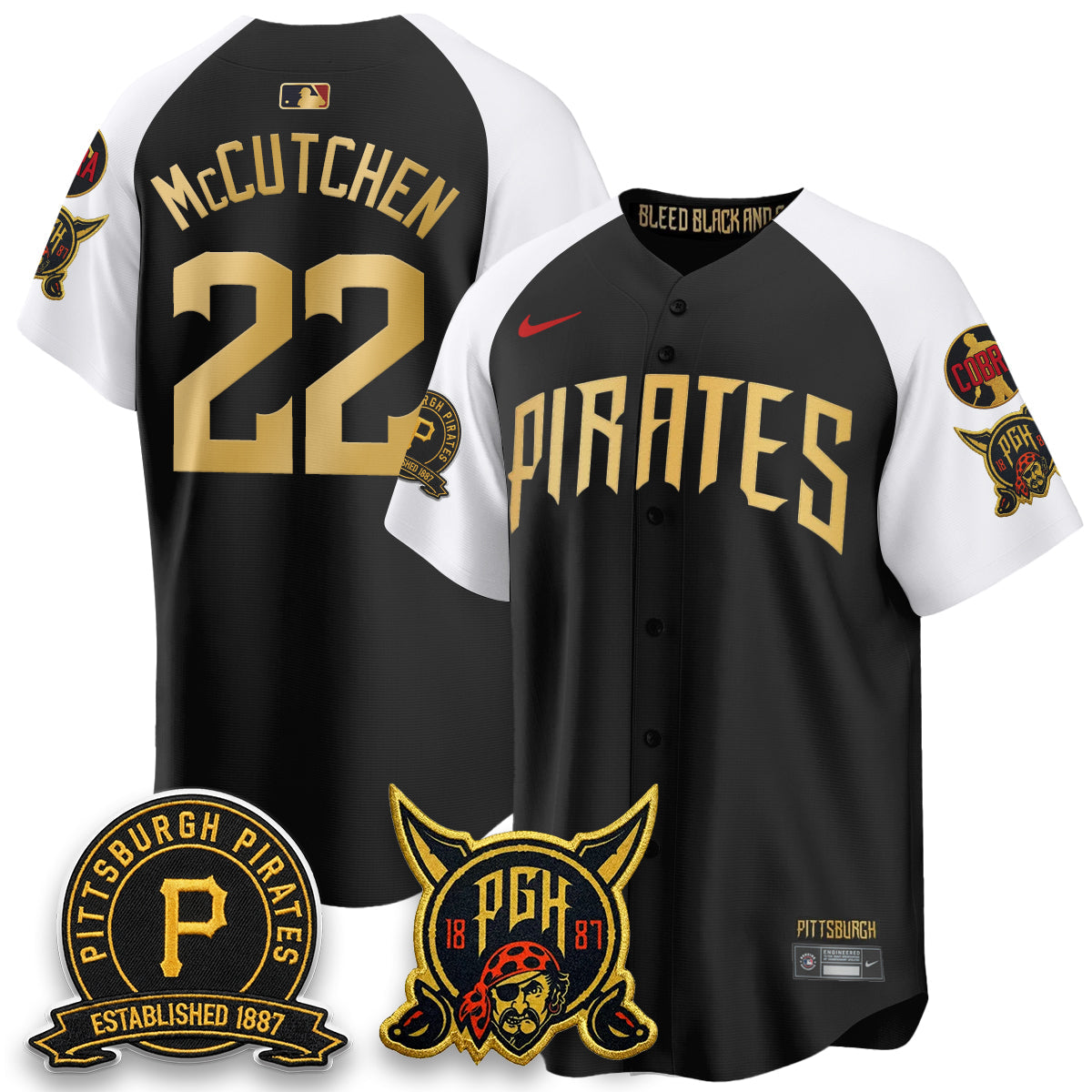 Pittsburgh Pirates Vapor Limited Jersey - Cobra & Est 1887 Patch - All Stitched by Pittsburgh Pirates