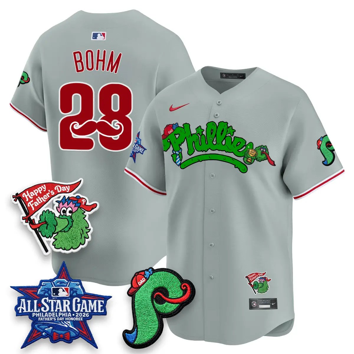 PHI Happy Father's Day Vapor Jersey - Stitched by Philadelphia Phillies