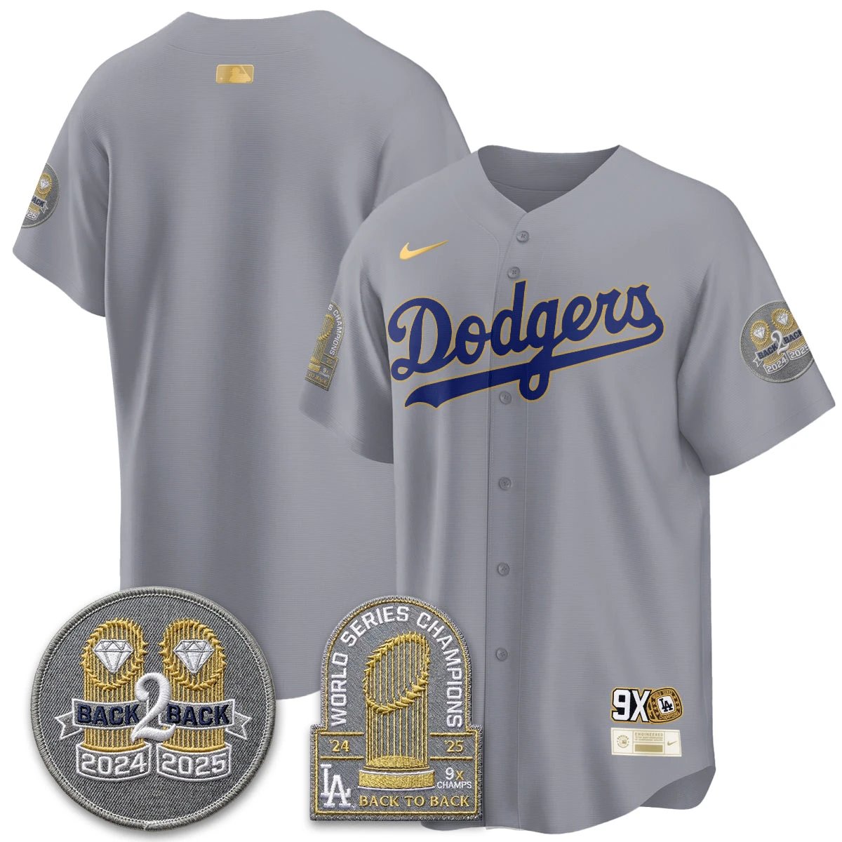 LAD Vapor Limited Jersey - Back to Back Champion - All Stitched by Los Angeles Dodgers