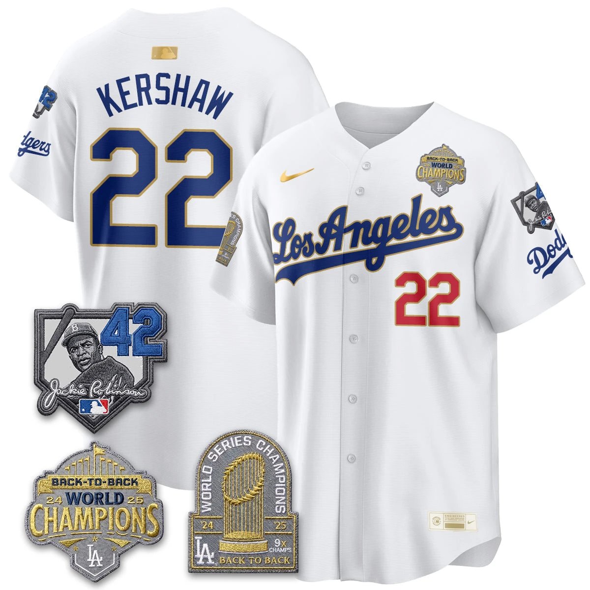 Los Angeles Dodgers 2026 New Era Gold Collection Vapor Limited Jersey - B2B Champs - All Stitched by Los Angeles Dodgers
