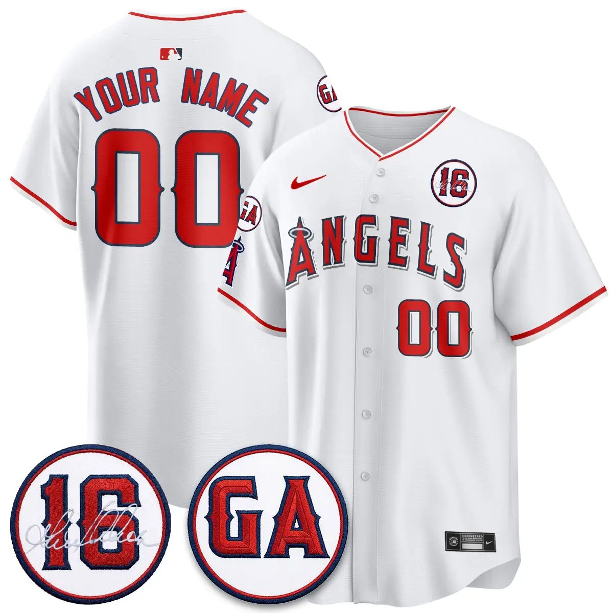 LAA Garret Anderson Tribute Patch Vapor Custom Jersey - All Stitched V1 by Los Angeles Angels