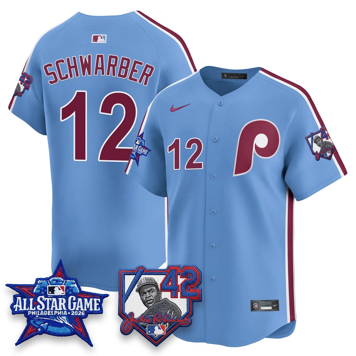 Philadelphia Phillies 2026 Jackie Robinson New Era - All Star Game Vapor Limited Jersey - All Stitched by Philadelphia Phillies