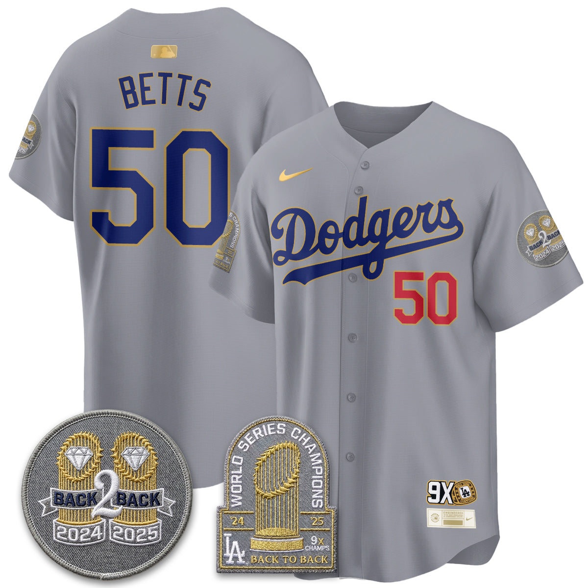 LAD Vapor Limited Jersey - Back to Back Champion - All Stitched by Los Angeles Dodgers