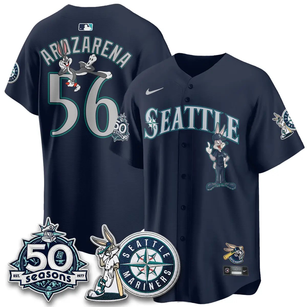 SEA x Bunny Vapor Premier Limited Jersey - Stitched by Seattle Mariners