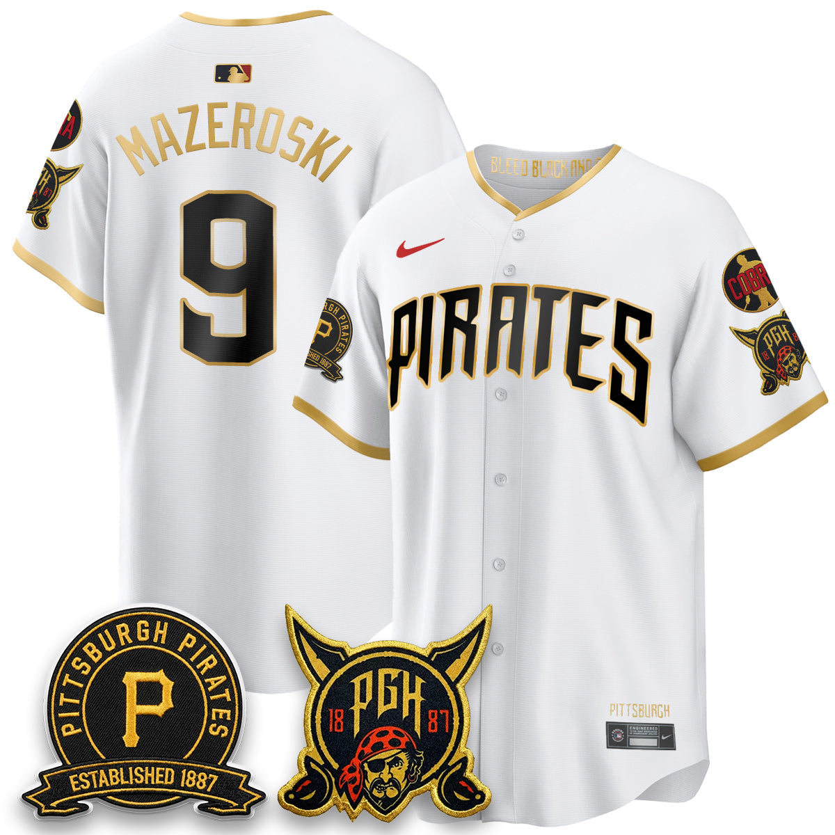 Pittsburgh Pirates Vapor Limited Jersey - Cobra & Est 1887 Patch - All Stitched by Pittsburgh Pirates