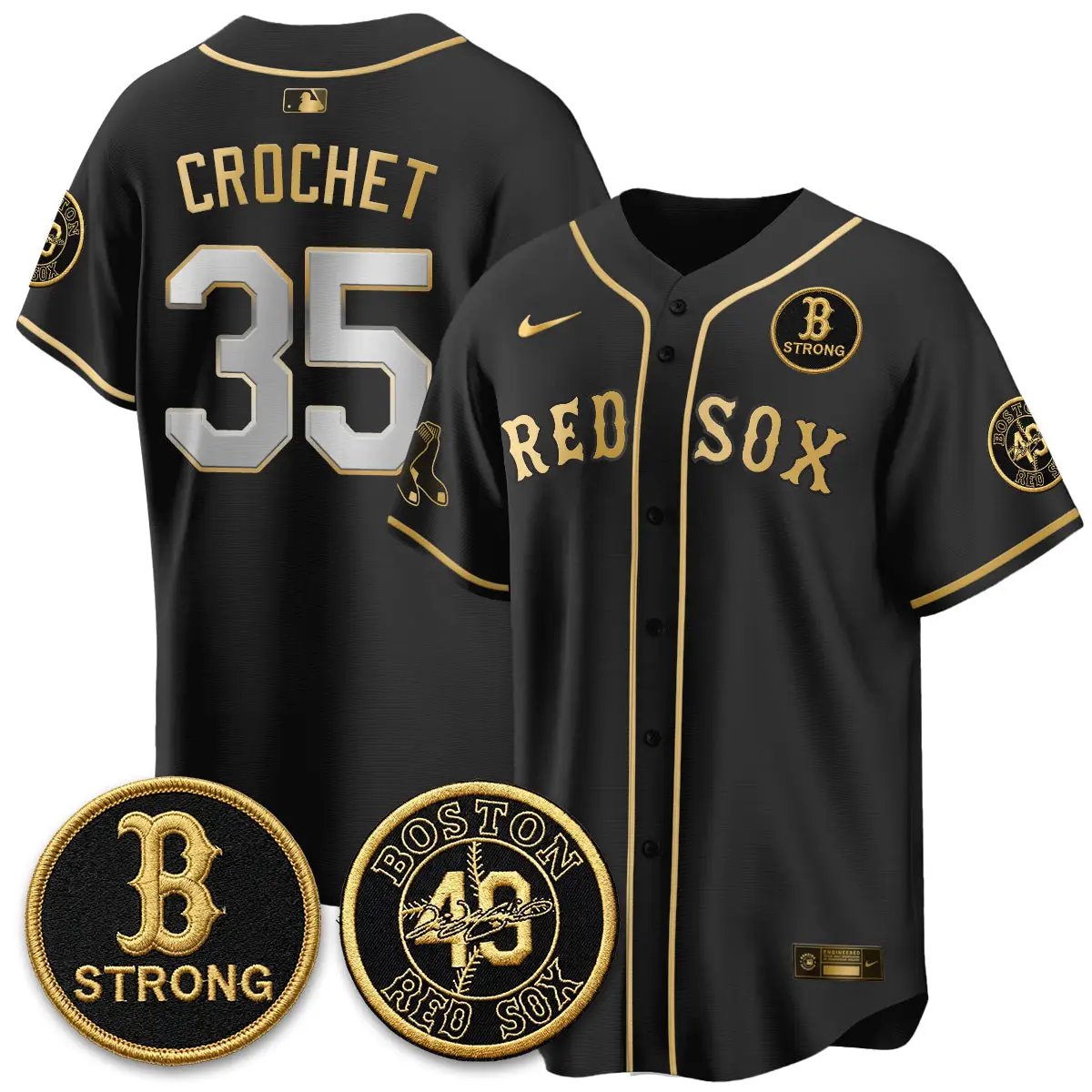 BOS Tim Wakefield Memorial Patch Vaper Premier Limited Jersey - All Stitched V2 by Boston Red Sox