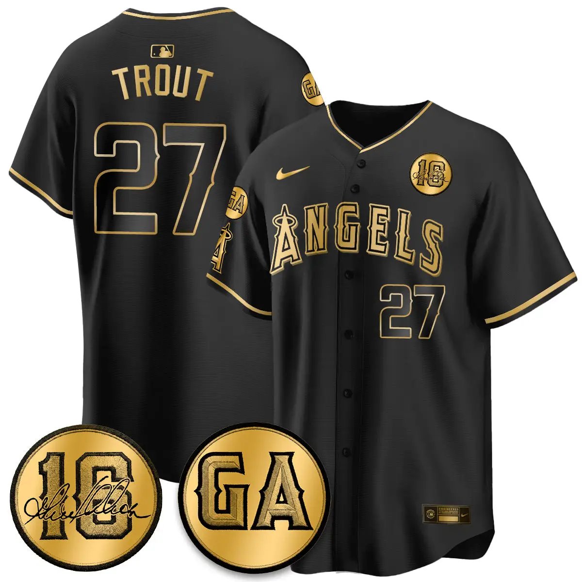 LAA Garret Anderson Tribute Patch Vapor Jersey - All Stitched V2 by Los Angeles Angels