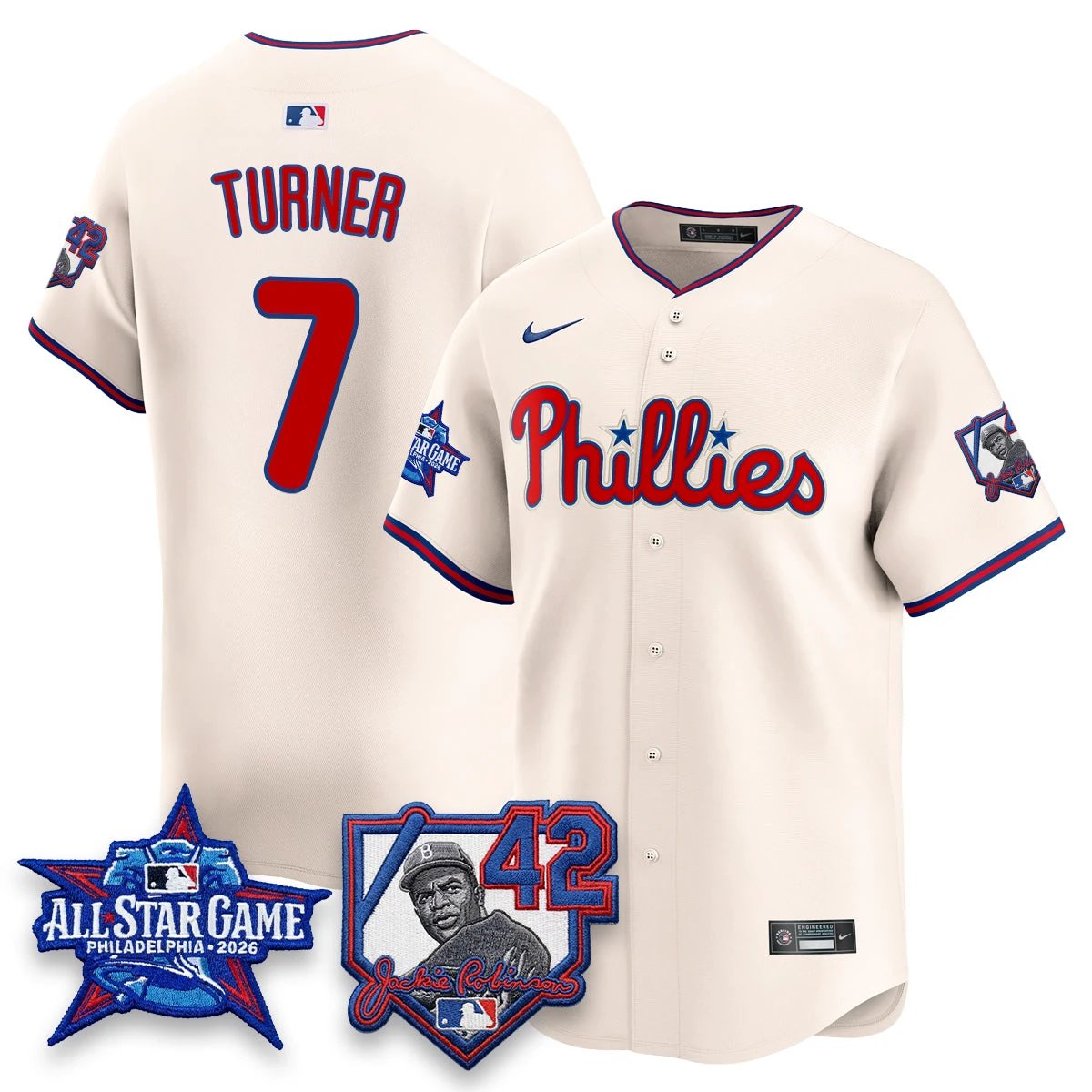 Philadelphia Phillies 2026 Jackie Robinson New Era - All Star Game Vapor Limited Jersey - All Stitched by Philadelphia Phillies