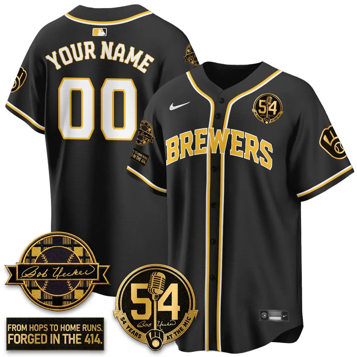 MIL 2026 Black Out Style Limited Vapor Custom Jersey - All Stitched by Milwaukee Brewers