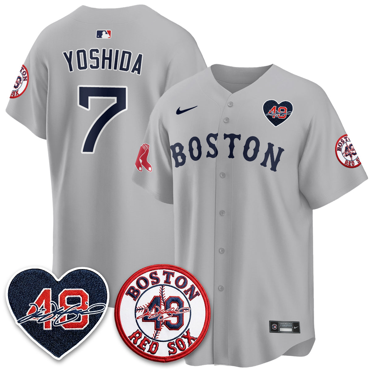 BOS Tim Wakefield Memorial Patch Vaper Premier Limited Jersey - All Stitched by Boston Red Sox
