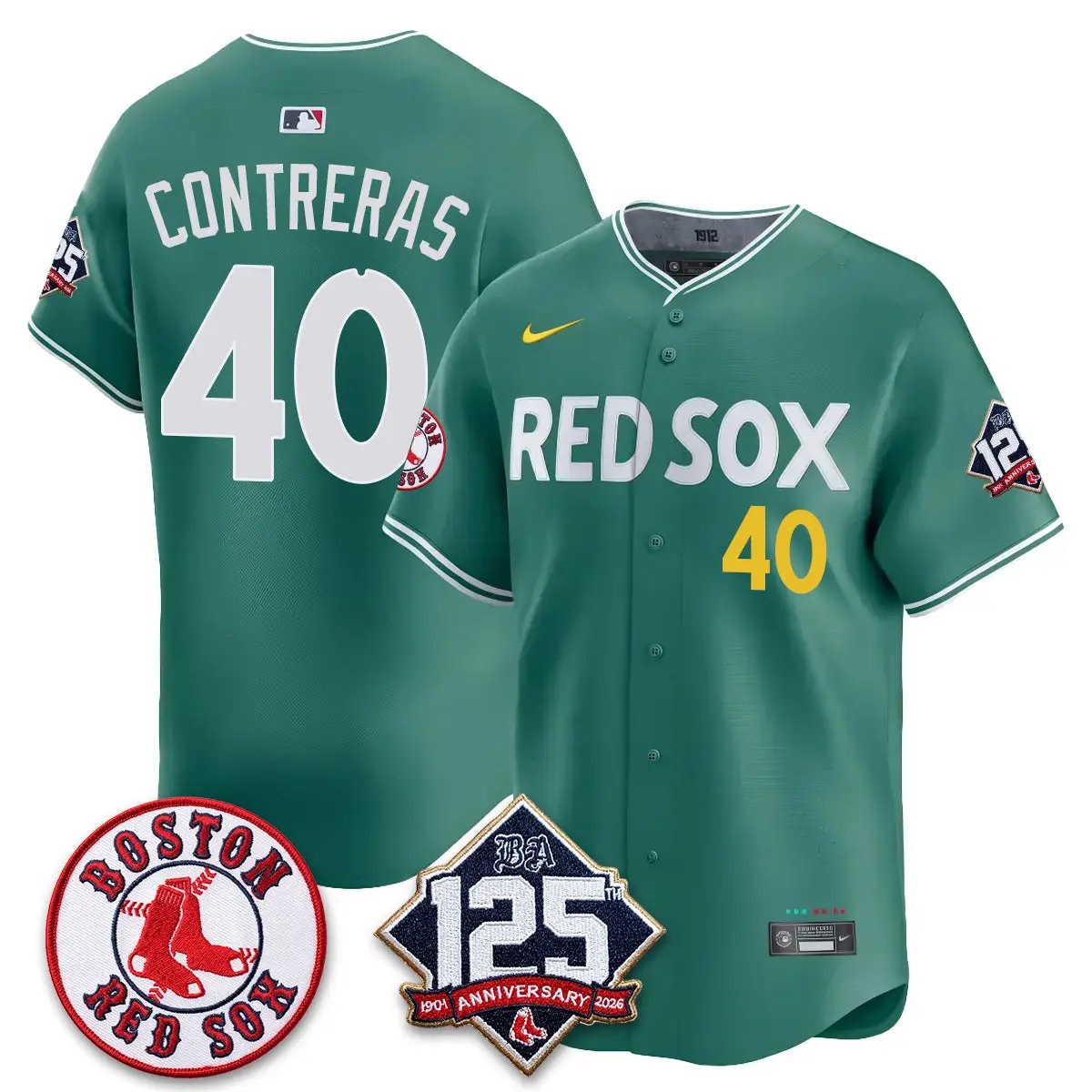 Boston Red Sox 125th Anniversary Patch Vapor Jersey - Stitched by Boston Red Sox