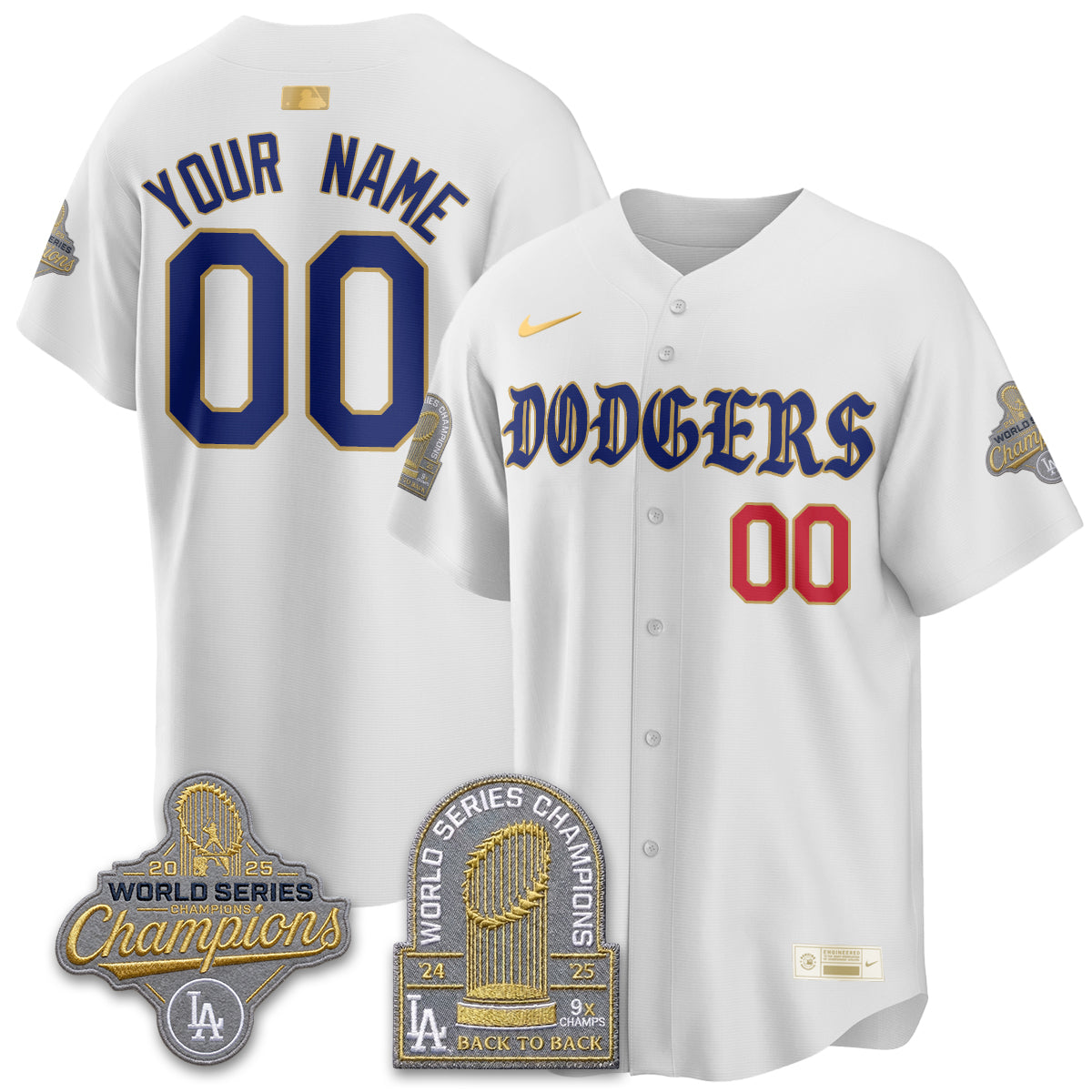 LAD Vapor Limited Custom Jersey - Back to Back 9x Champs - All Stitched by Los Angeles Dodgers