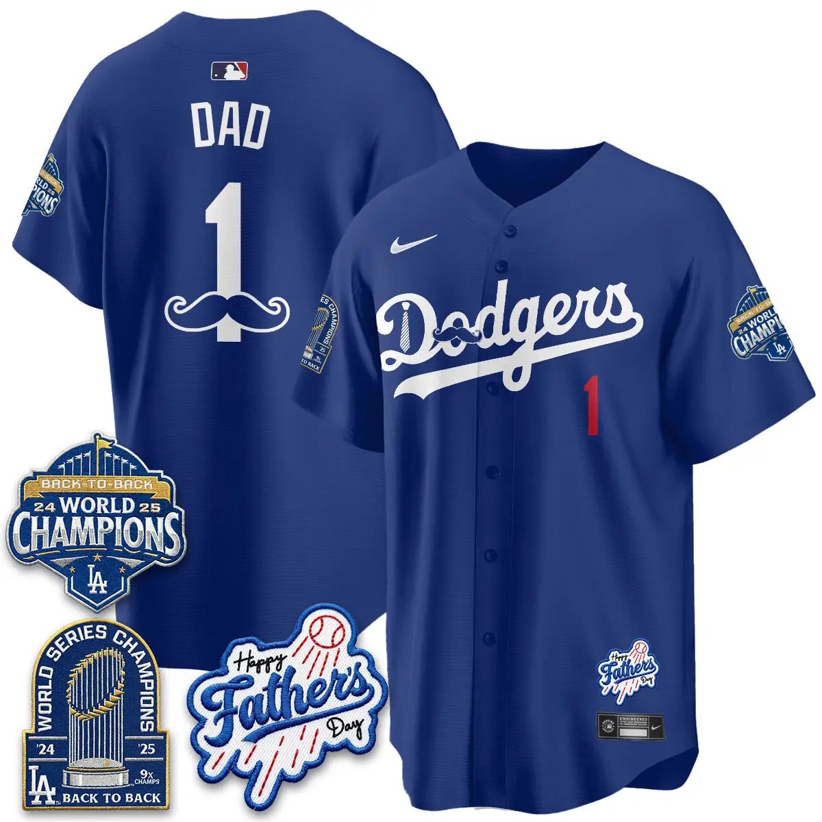 LAD Happy Father's Day 2026 Jersey - Stitched by Los Angeles Dodgers