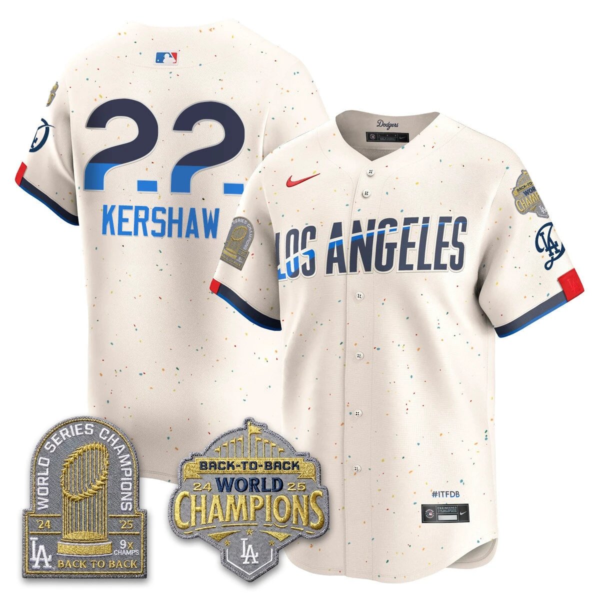LAD Gold Collection Vapor Limited Jersey - 9x & B2B Champs - All Stitched by Los Angeles Dodgers
