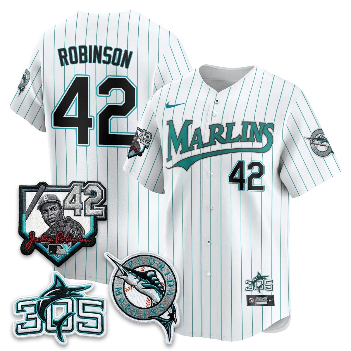 MIA 2026 Throwback Jackie Robinson New Era Vapor Limited Jersey - All Stitched by Miami Marlins