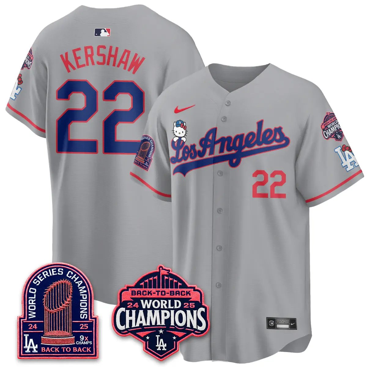 LAD x Hello Kitty Night 2026 Vapor Jersey - All Stitched - V2 by Los Angeles Dodgers