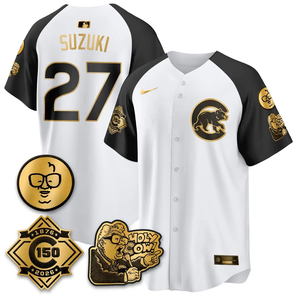 CHC 150th Anniversary Harry Caray Holy Cow Vapor Premier Limited Jersey - All Stitched V3 by Chicago Cubs
