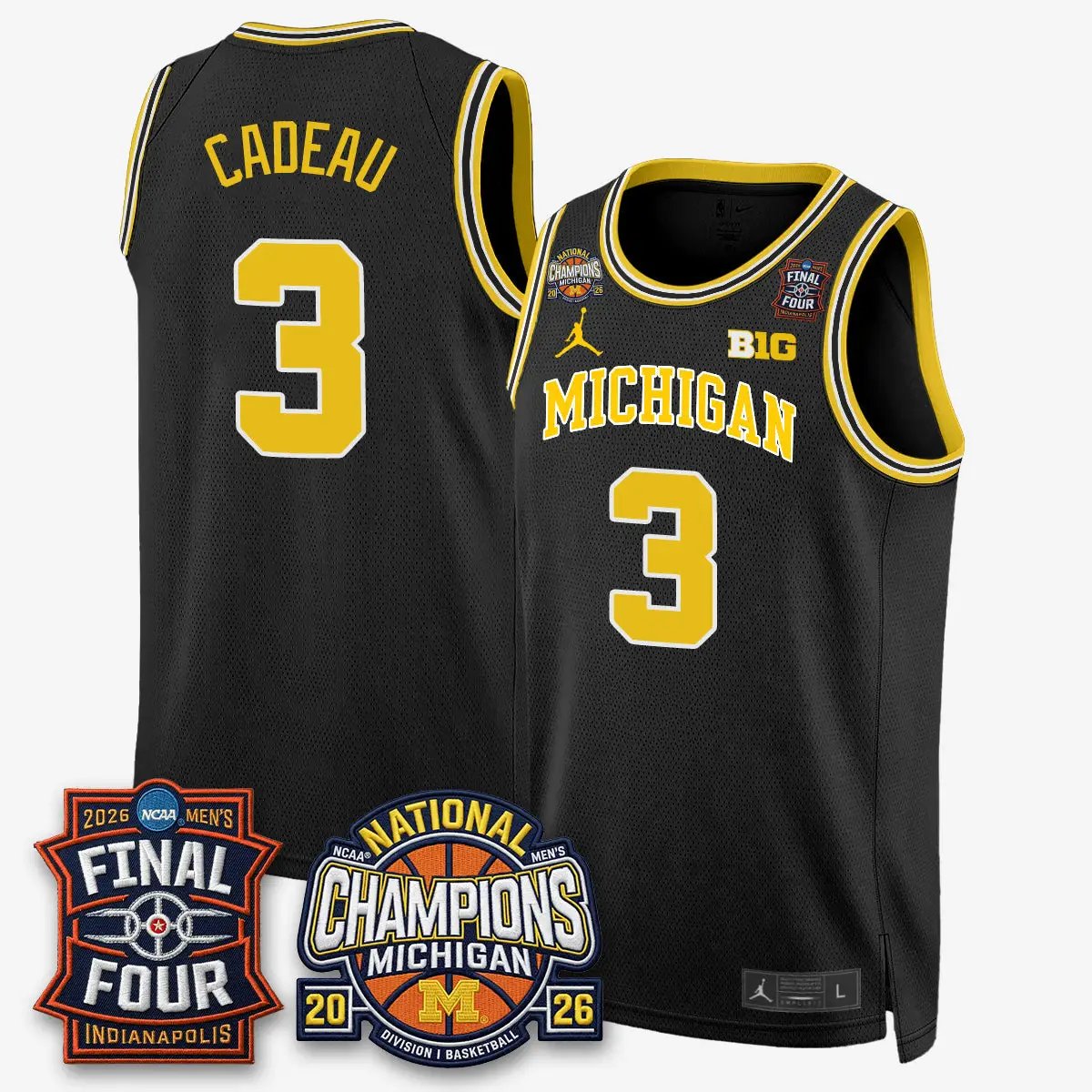 Michigan Wolverines Basketball National Champions Big Text Limited Vapor Jersey - All Stitched by Michigan Wolverines