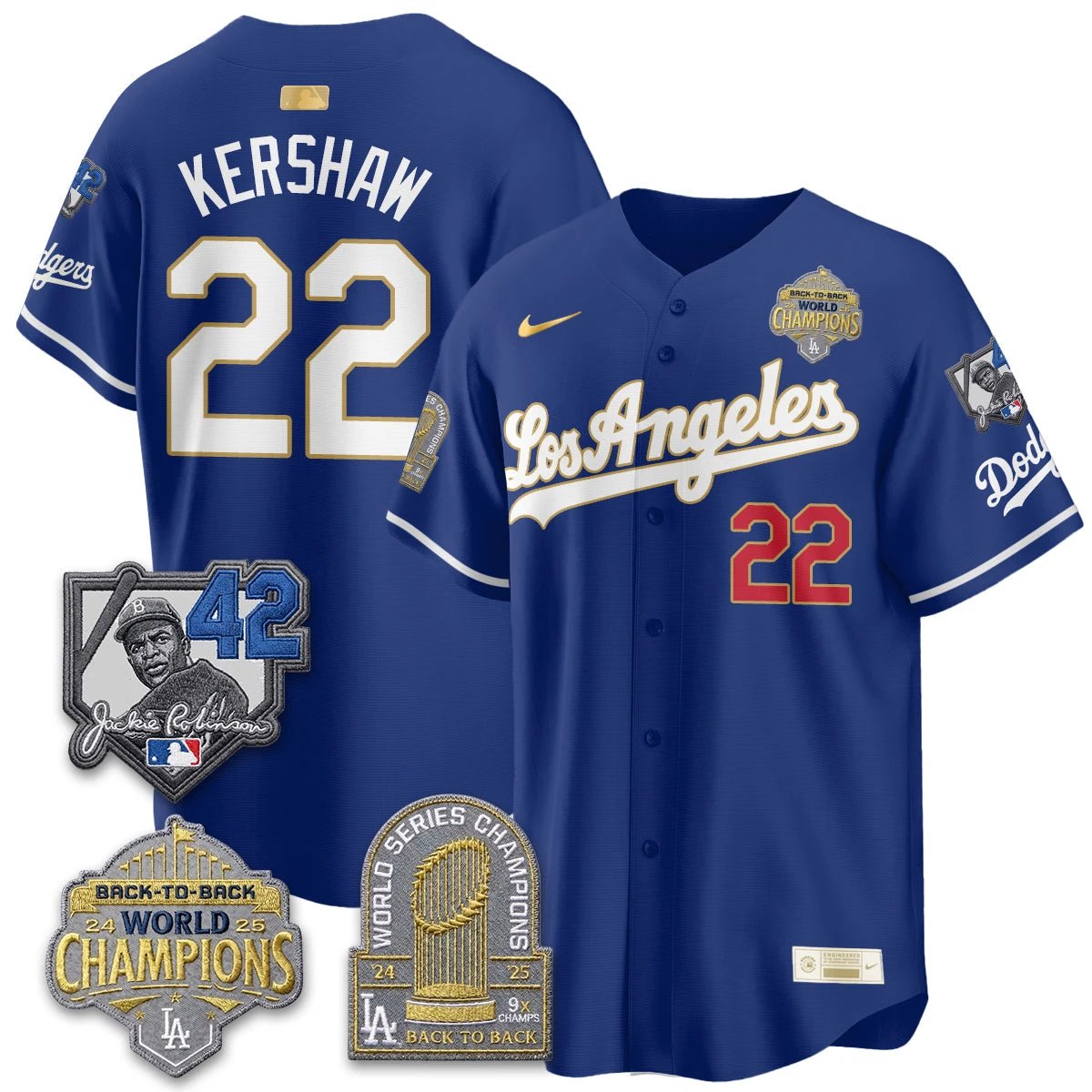 Los Angeles Dodgers 2026 New Era Gold Collection Vapor Limited Jersey - B2B Champs - All Stitched by Los Angeles Dodgers