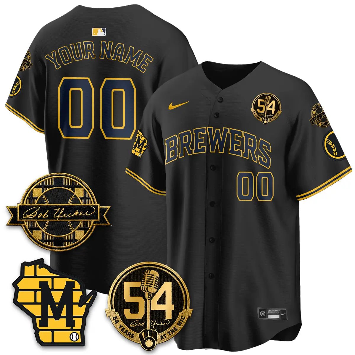MIL 2026 Black Out Style Limited Vapor Custom Jersey - All Stitched by Milwaukee Brewers
