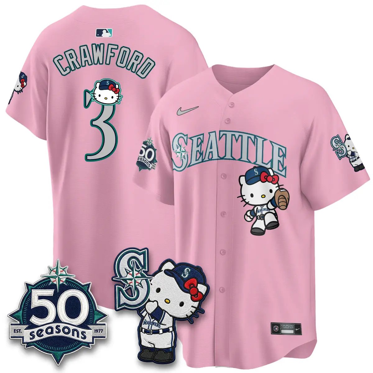 SEA x Meow KT Night Limited Jersey - All Stitched V2 by Seattle Mariners