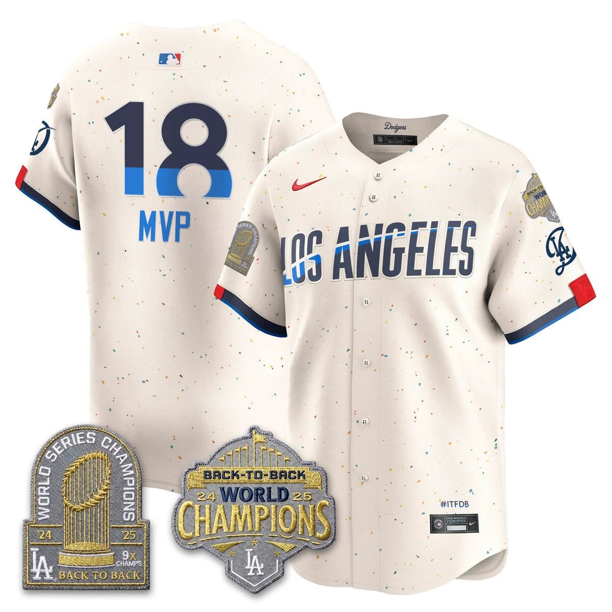 LAD Gold Collection Vapor Limited Jersey - 9x & B2B Champs - All Stitched by Los Angeles Dodgers