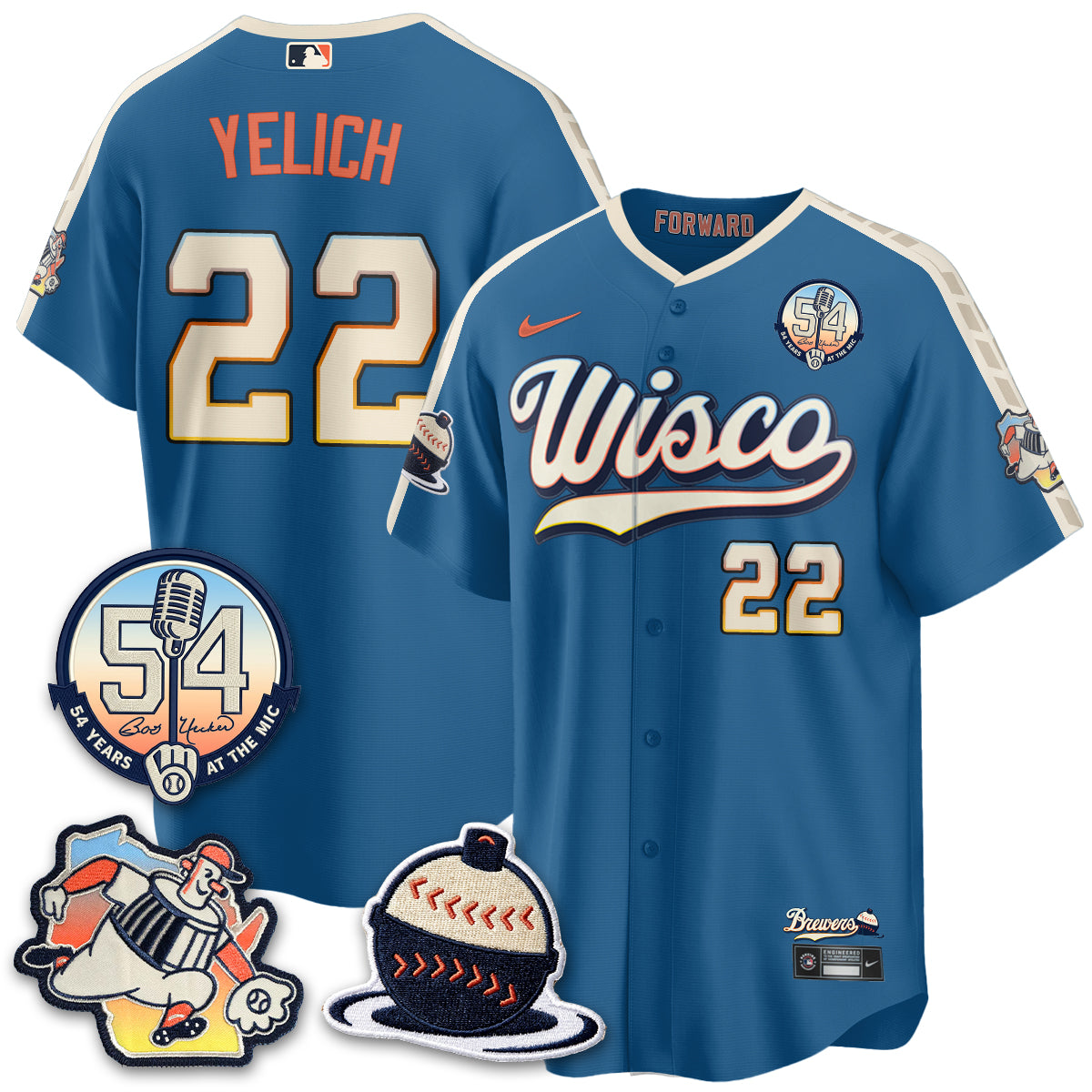 Milwaukee Brewers 2026 City Connect Bob Uecker Vapor Limited Jersey - All Stitched V1 by Milwaukee Brewers