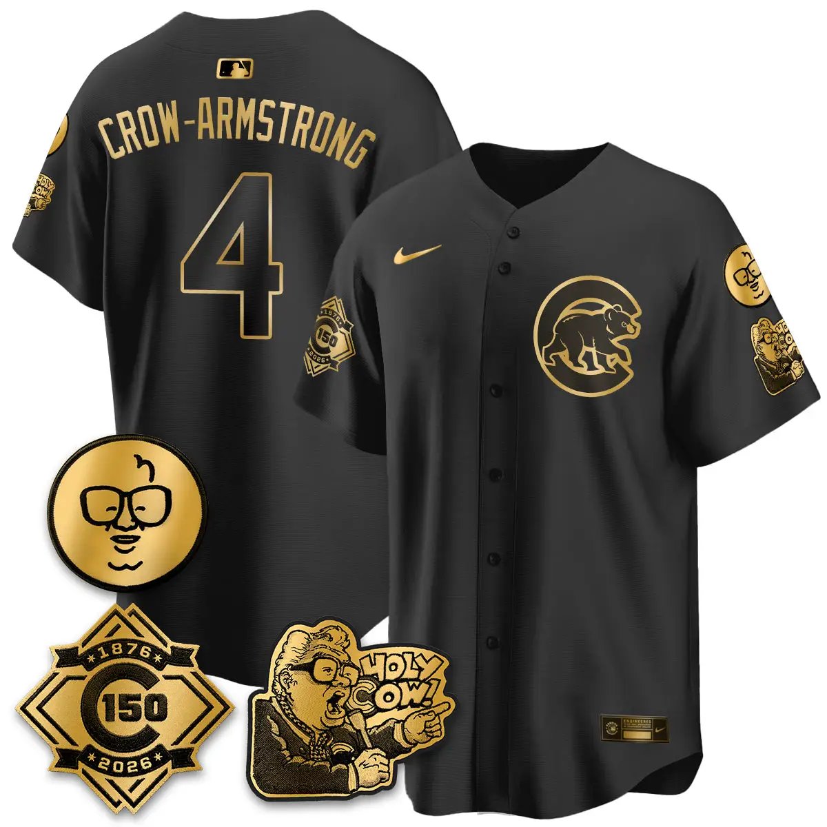 CHC 150th Anniversary Harry Caray Holy Cow Vapor Premier Limited Jersey - All Stitched V3 by Chicago Cubs