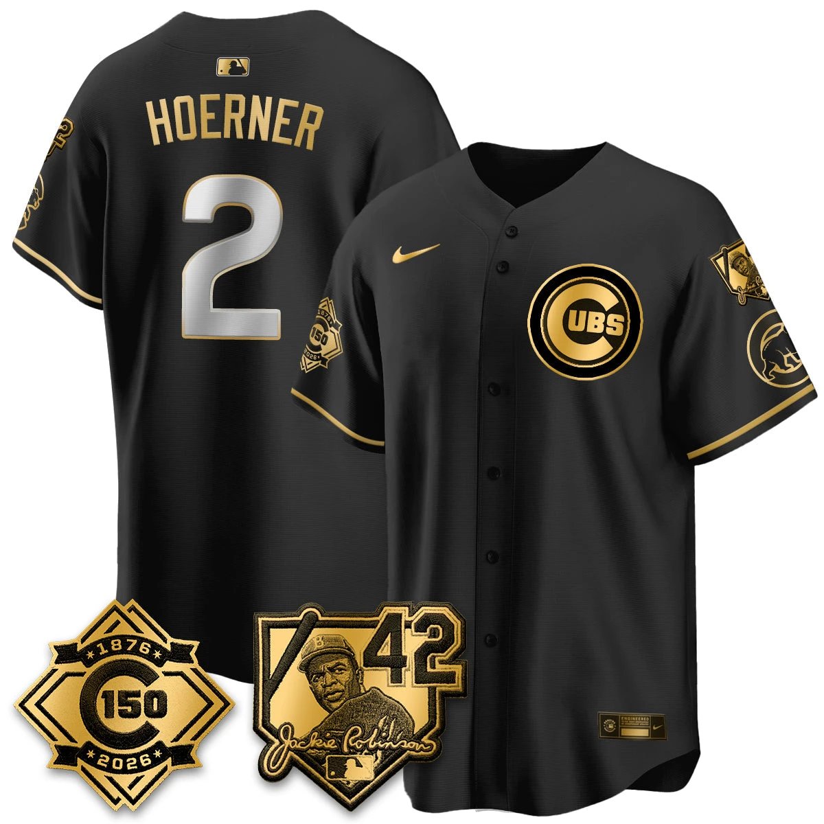 Chicago Cubs 150th Anniversary & Jackie Robinson Day Patch Vapor Premier Limited Jersey - All Stitched by Chicago Cubs