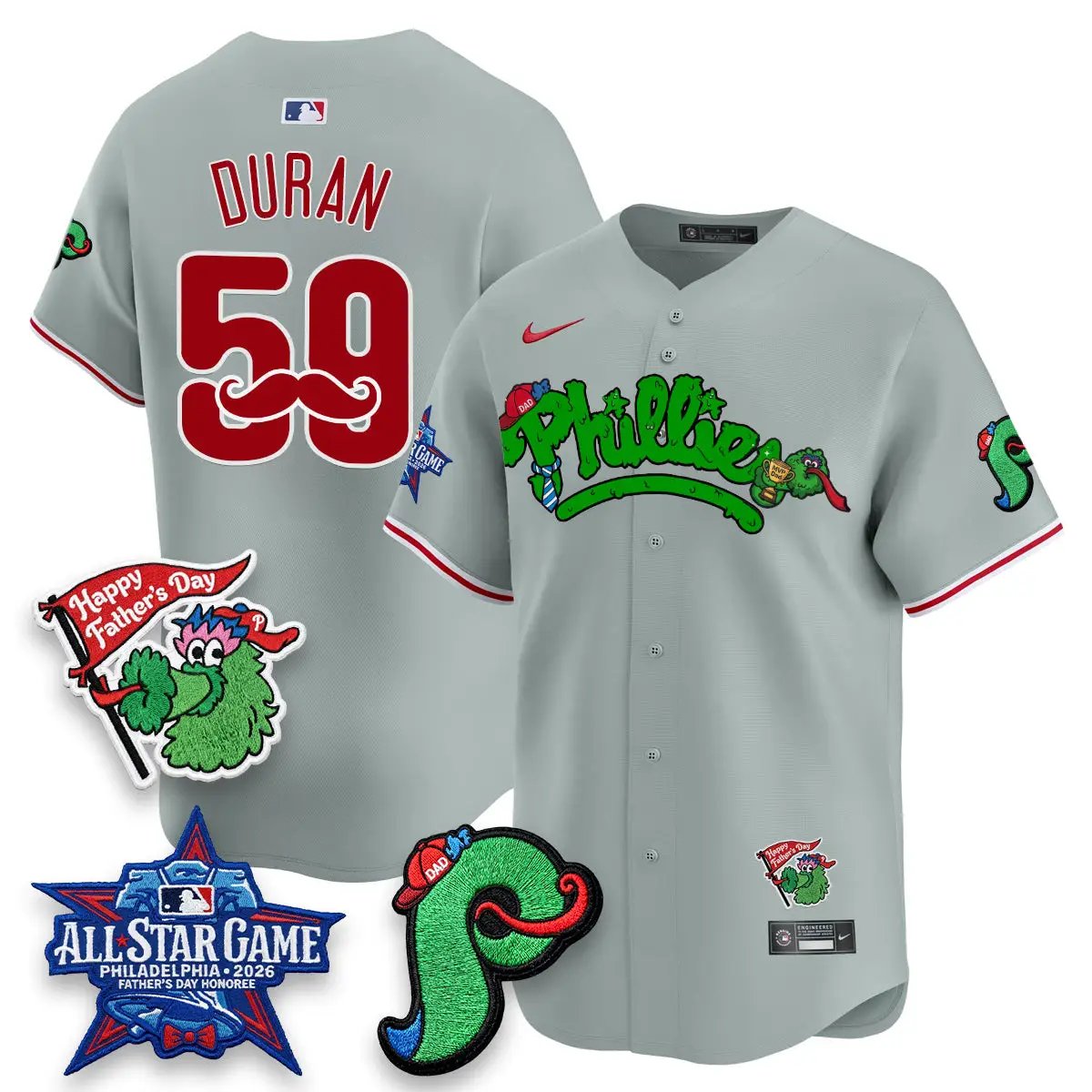 PHI Happy Father's Day Vapor Jersey - Stitched by Philadelphia Phillies
