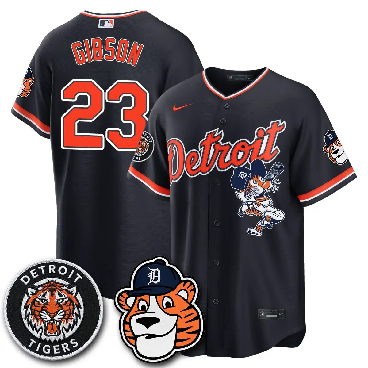 DET Paws Edition Vapor Limited Orange Jersey - Stitched by Detroit Tigers