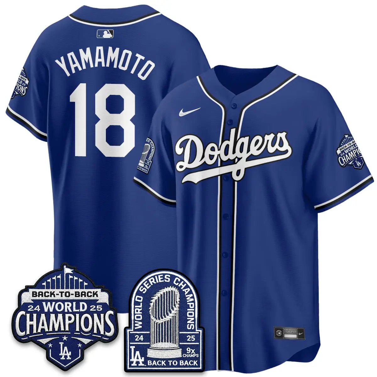 LAD 2026 Black Out Style Vapor Limited Jersey - B2B Champs - All Stitched by Los Angeles Dodgers