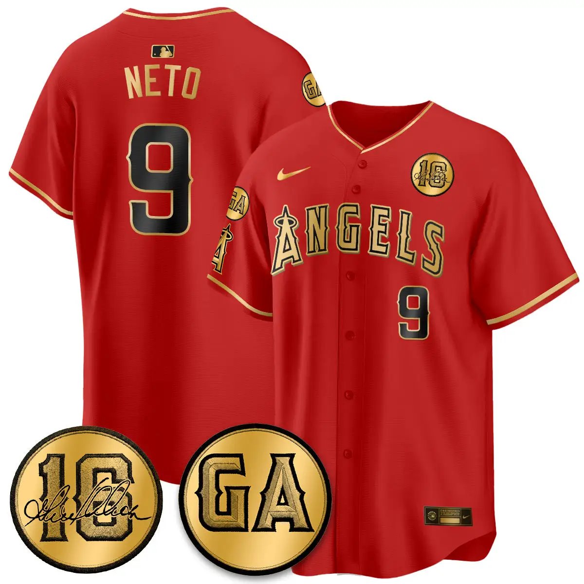 LAA Garret Anderson Tribute Patch Vapor Jersey - All Stitched V2 by Los Angeles Angels