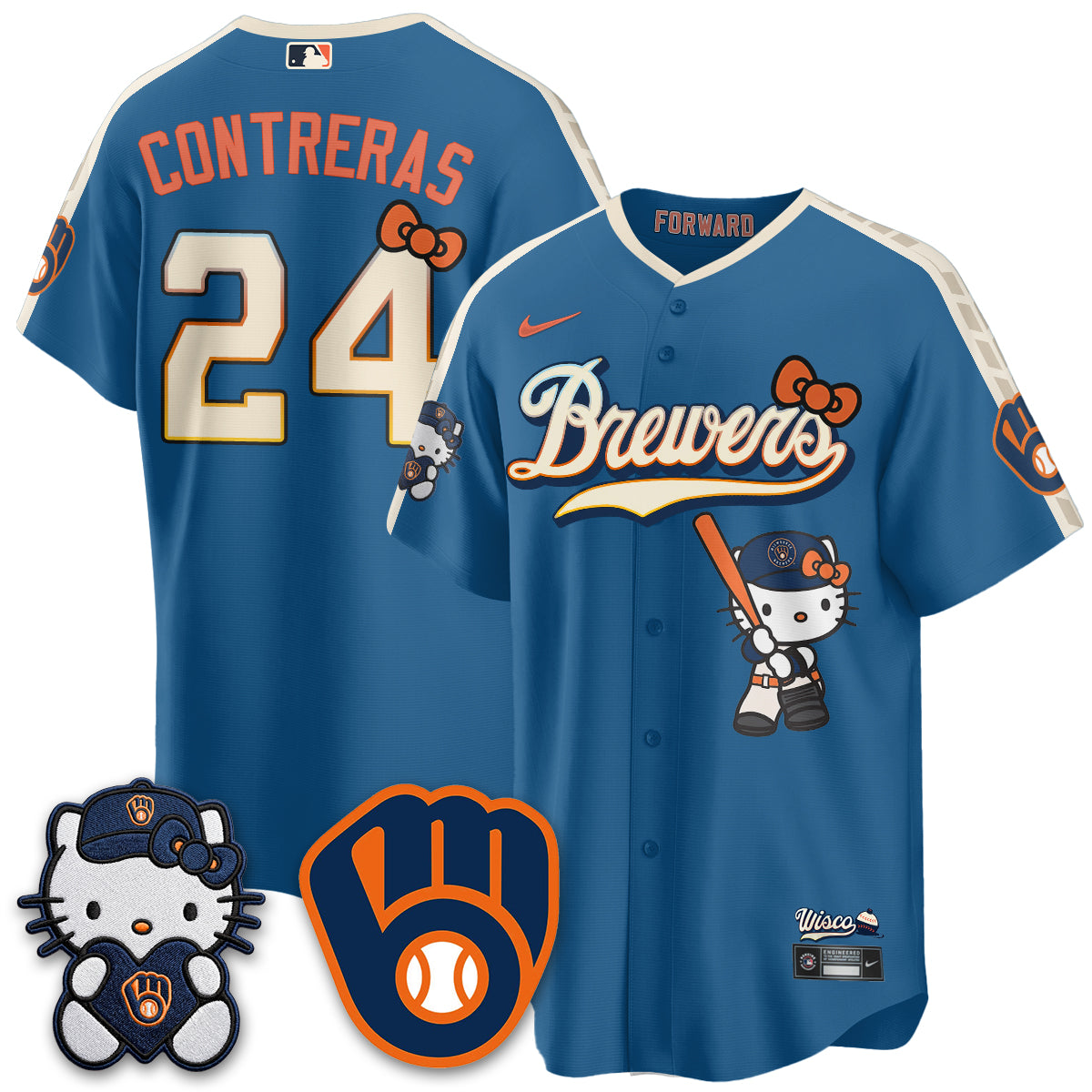 Milwaukee Brewers Meow KT Night Vapor Limited Jersey - All Stitched by Milwaukee Brewers