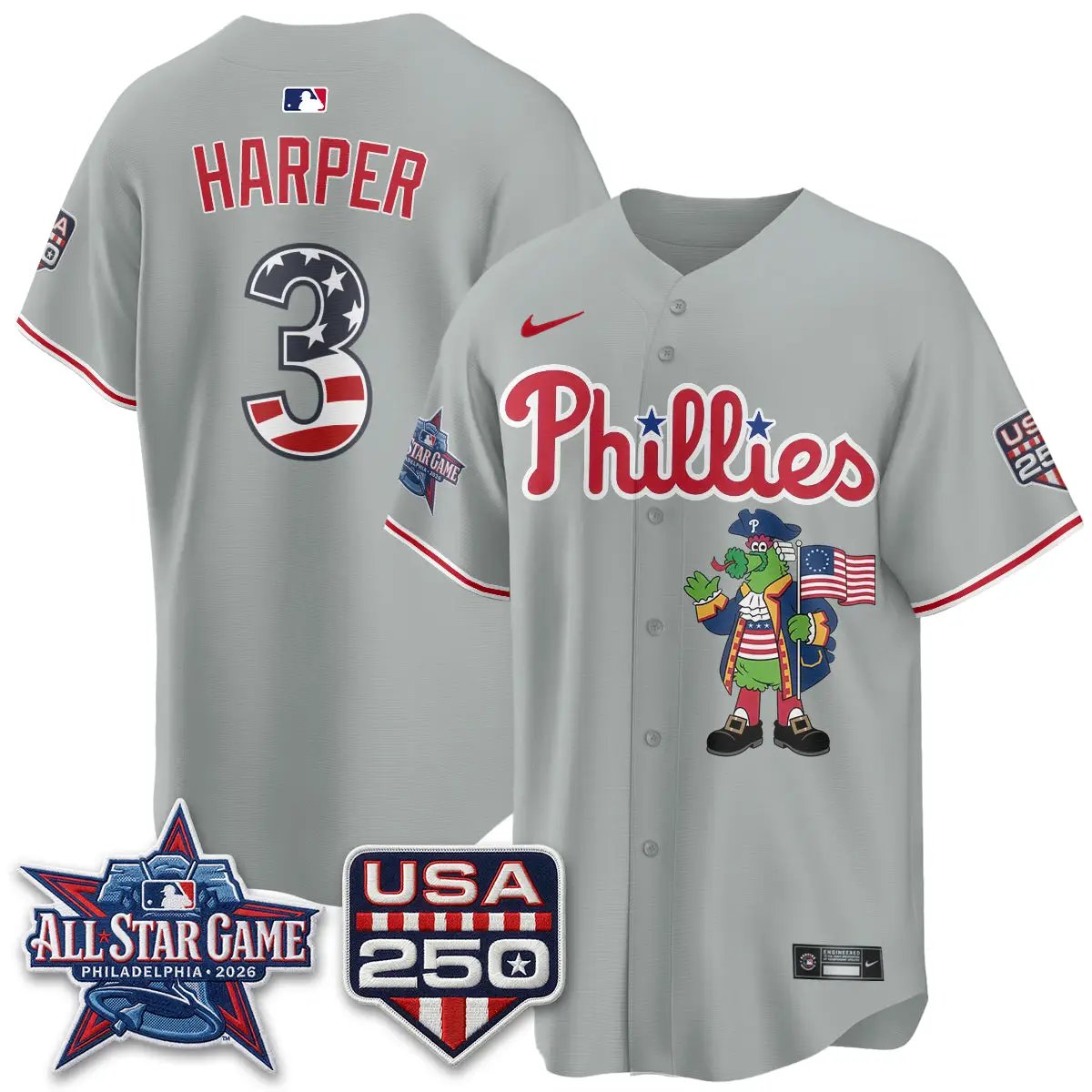 PHI 2026 All Star Phanatic Edition Vapor Jersey - Stitched by Philadelphia Phillies