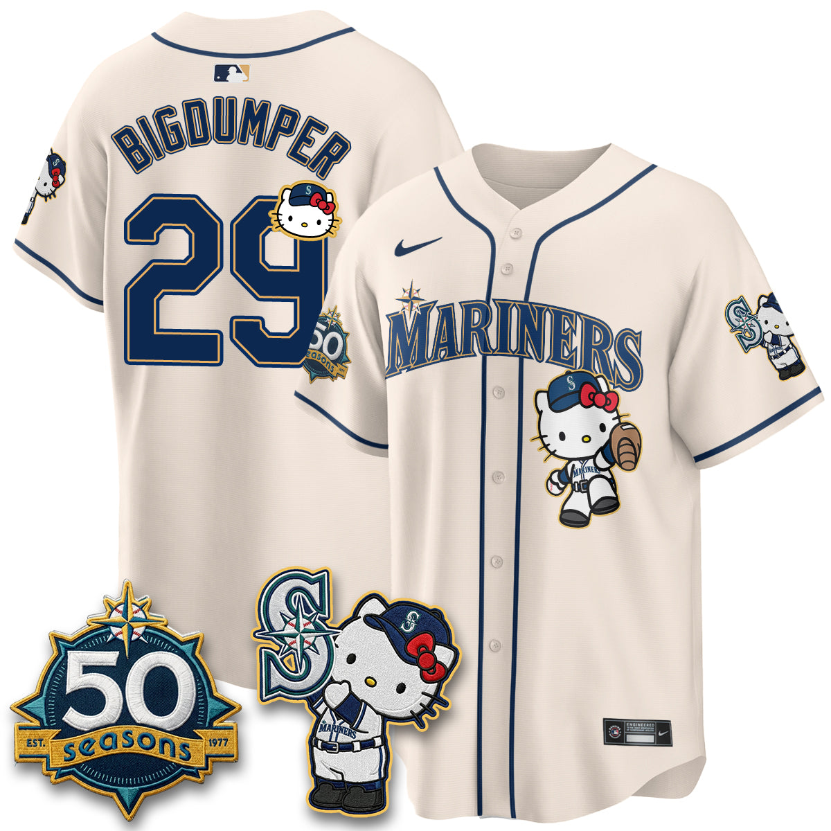 SEA x Meow KT Night Limited Jersey - All Stitched V2 by Seattle Mariners