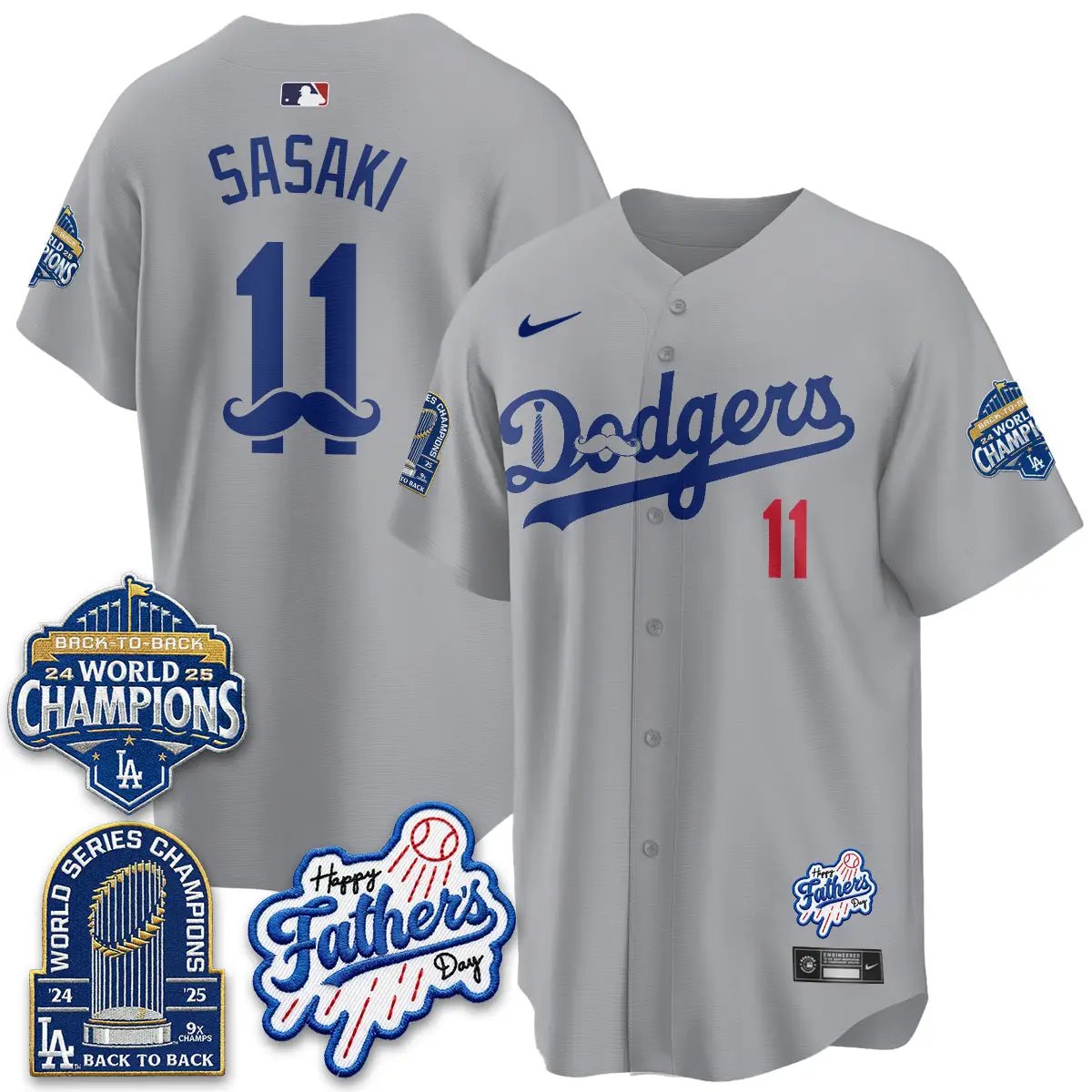 LAD Happy Father's Day 2026 Jersey - Stitched by Los Angeles Dodgers