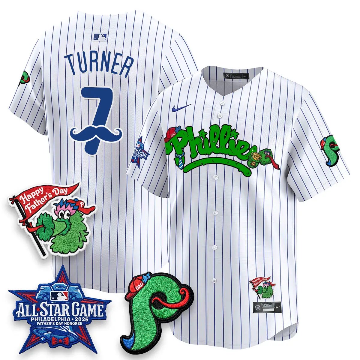 PHI Happy Father's Day Vapor Jersey - Stitched by Philadelphia Phillies