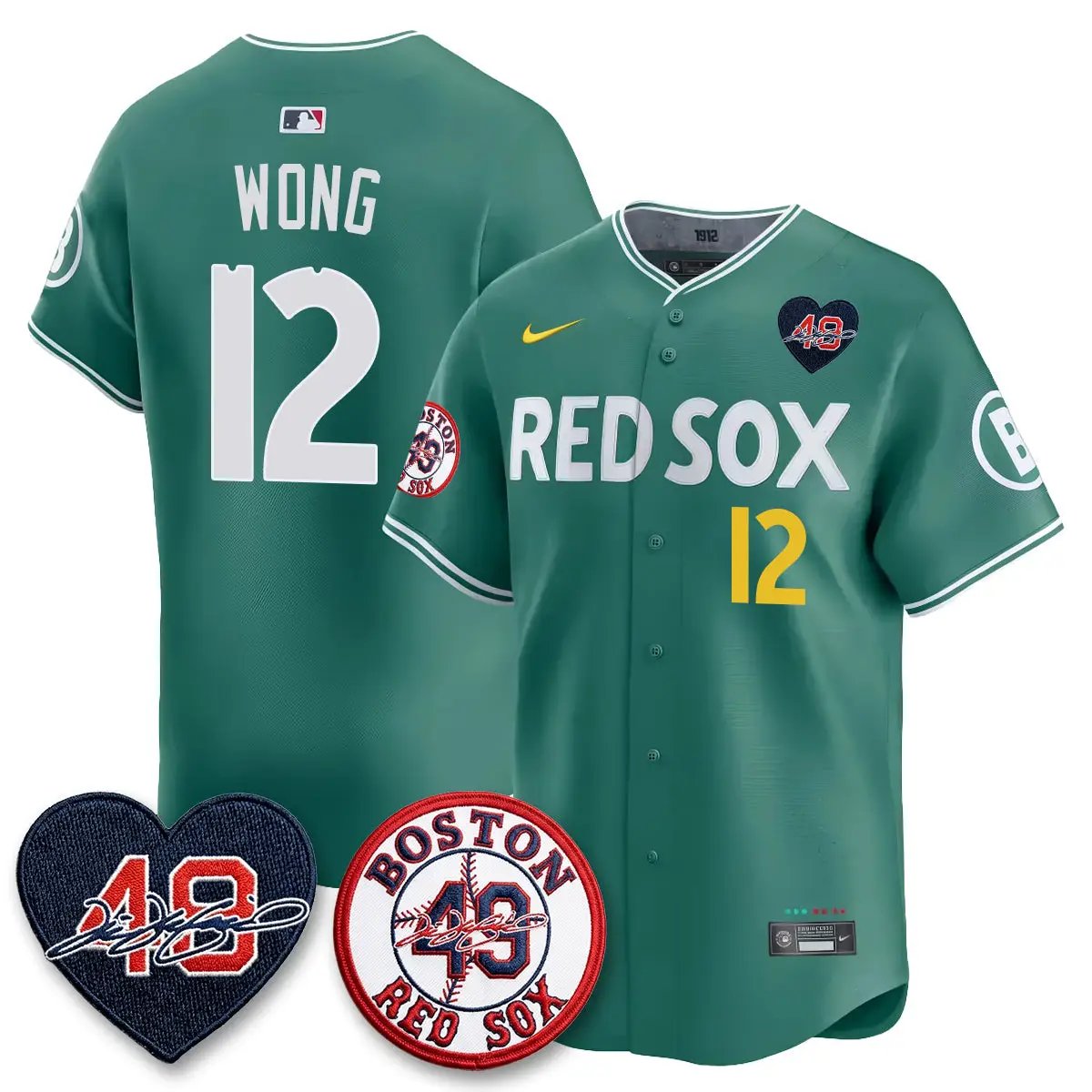 BOS Tim Wakefield Memorial Patch Vaper Premier Limited Red Jersey - All Stitched by Boston Red Sox