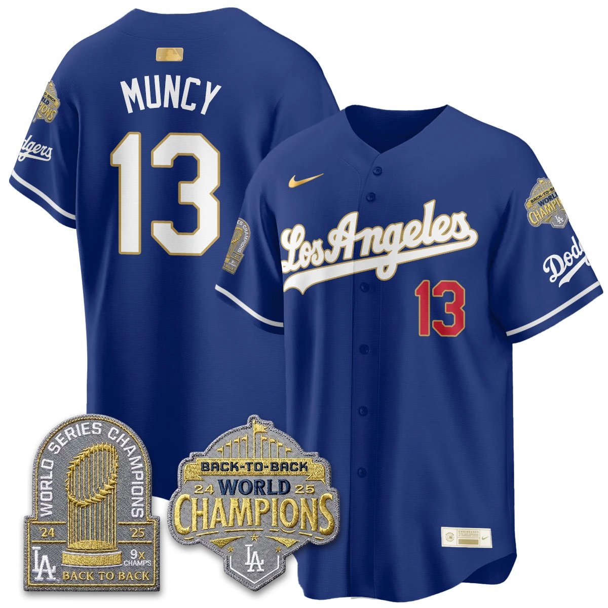 LAD Gold Collection Vapor Limited Jersey - 9x & B2B Champs - All Stitched by Los Angeles Dodgers